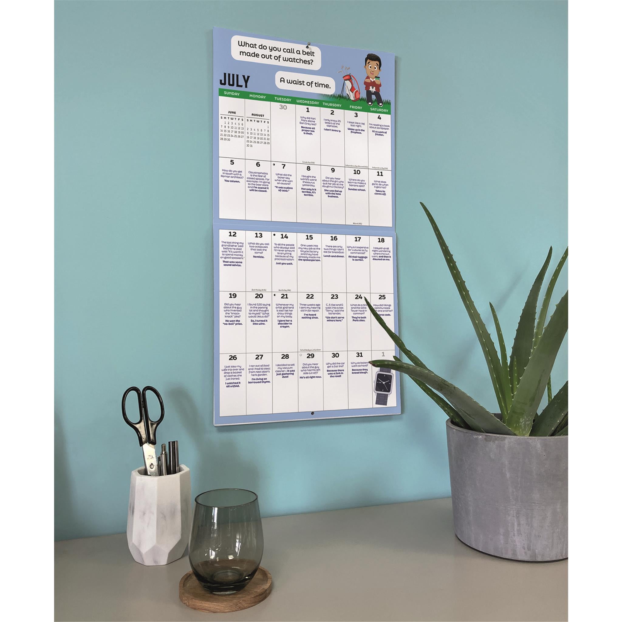 Calendrier mural du roi des blagues de papa 2026