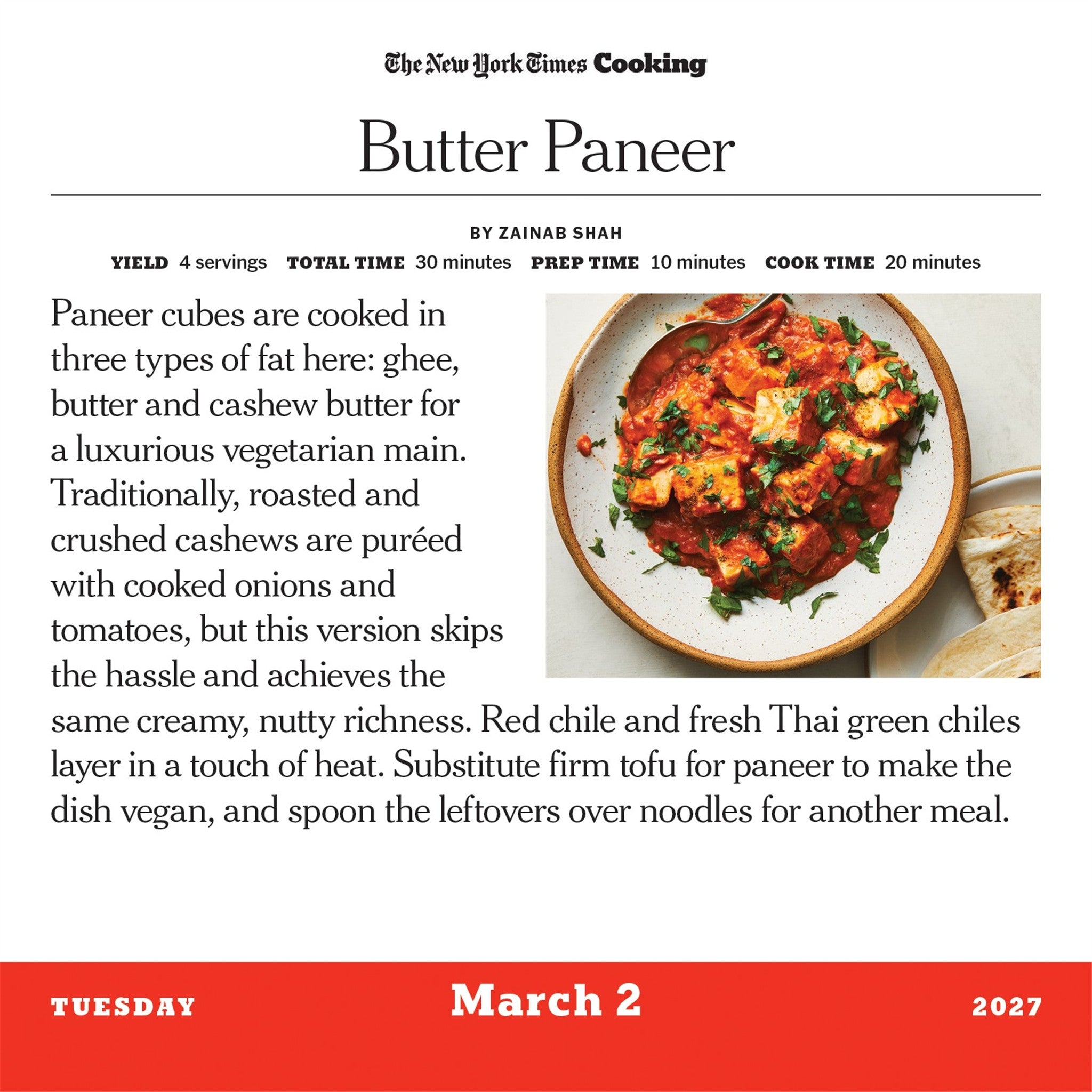 New York Times Cooking 2027 Box Calendar - Online Only