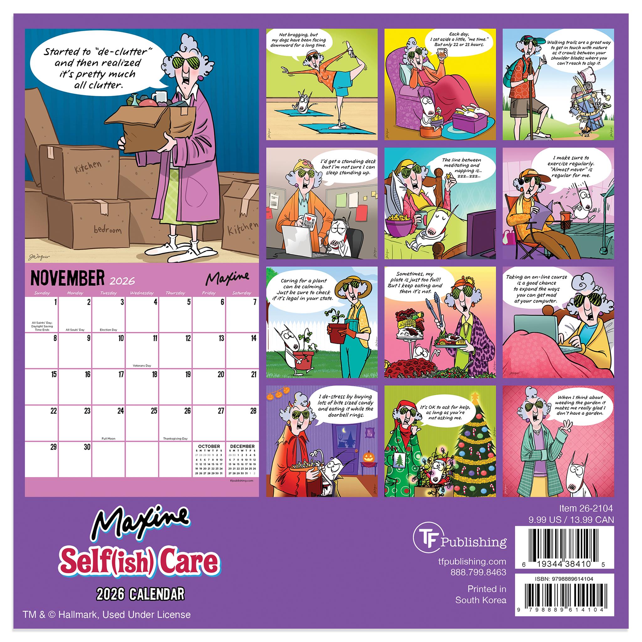 Mini calendrier Maxine 2026
