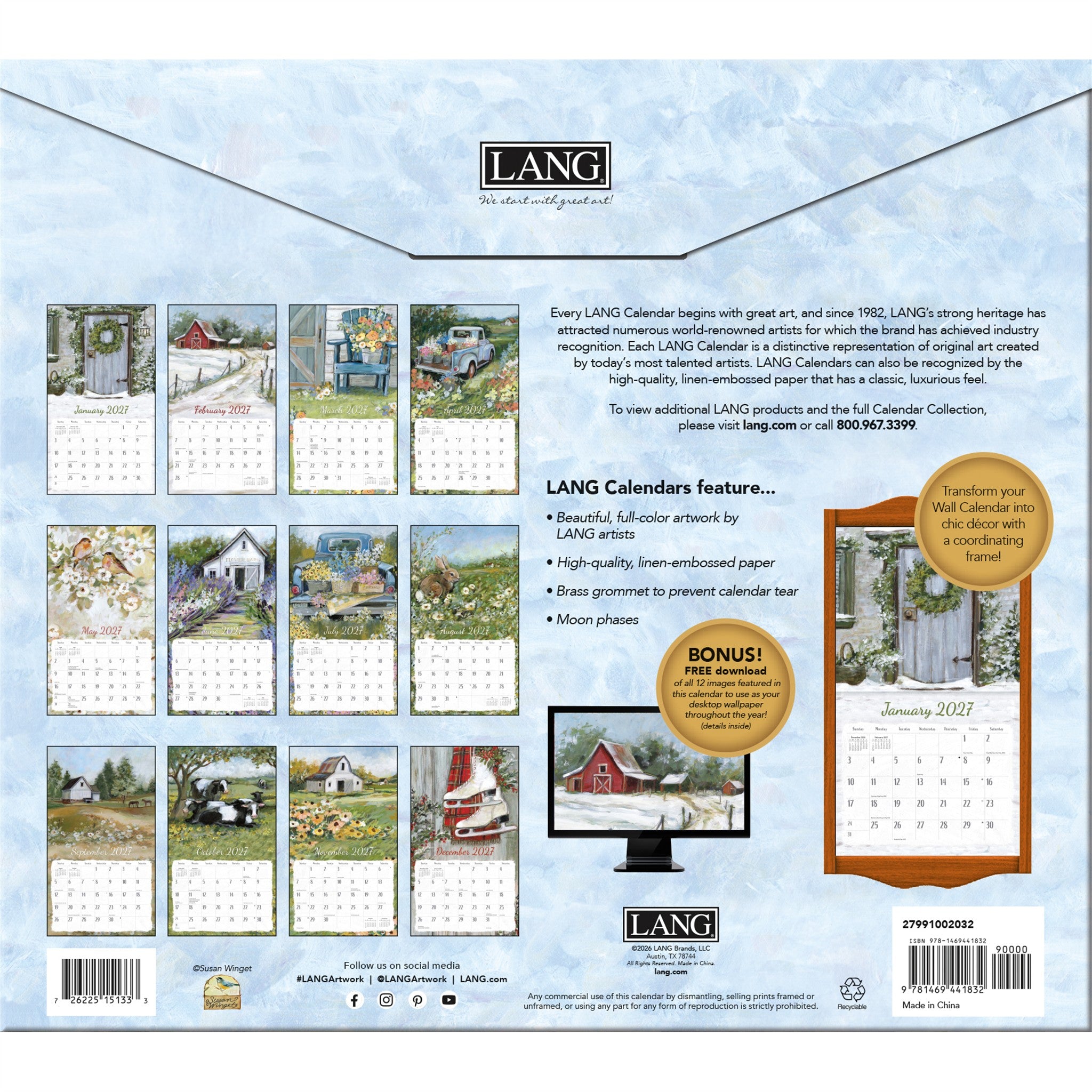 Fields Of Home 2027 Wall Calendar - Online Only