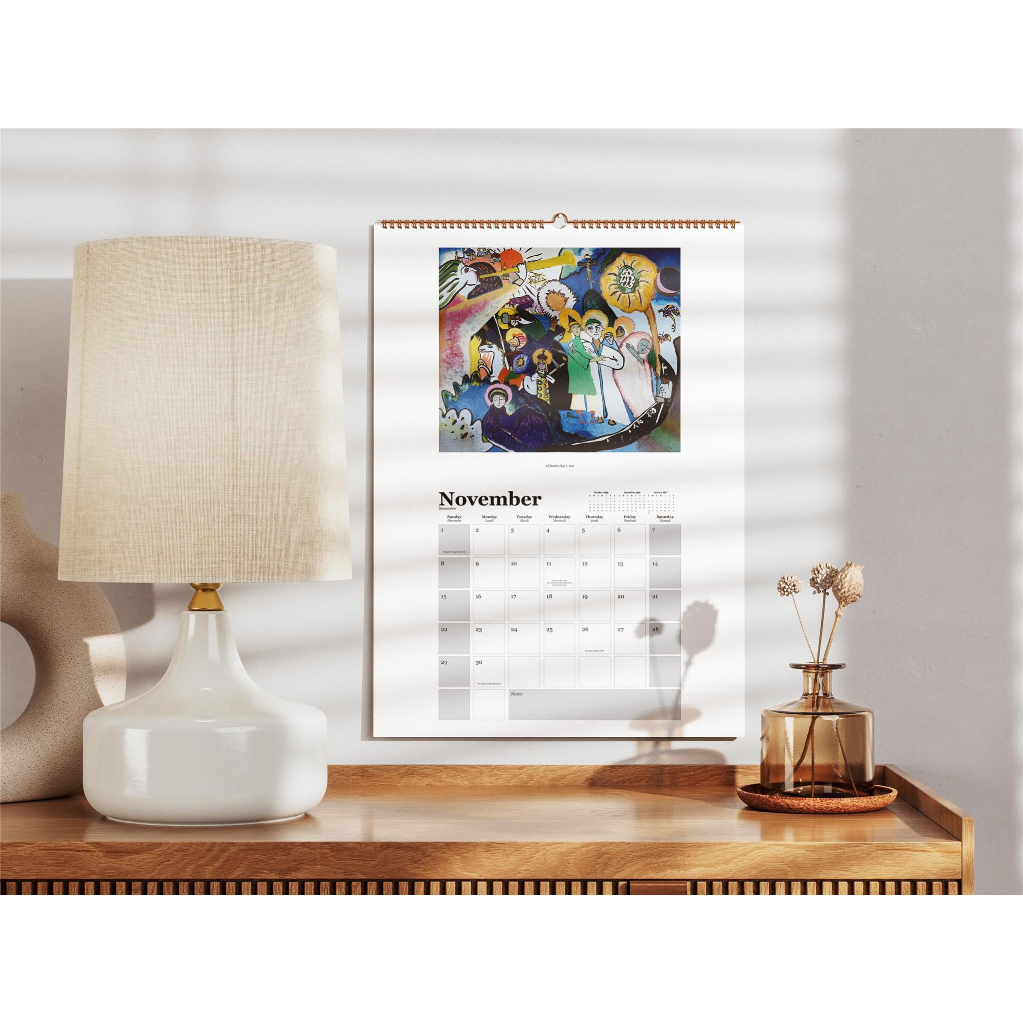 Calendrier mural Kandinsky 2026 - Disponible uniquement en ligne