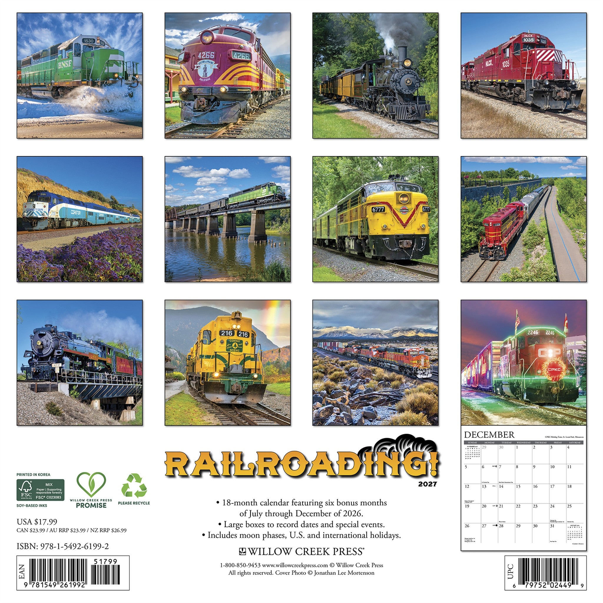 Railroading 2027 Wall Calendar