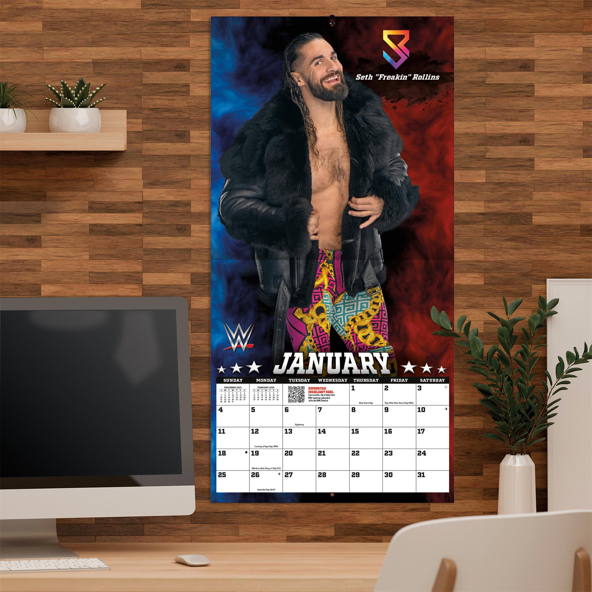 Calendrier mural WWE Superstars 2026