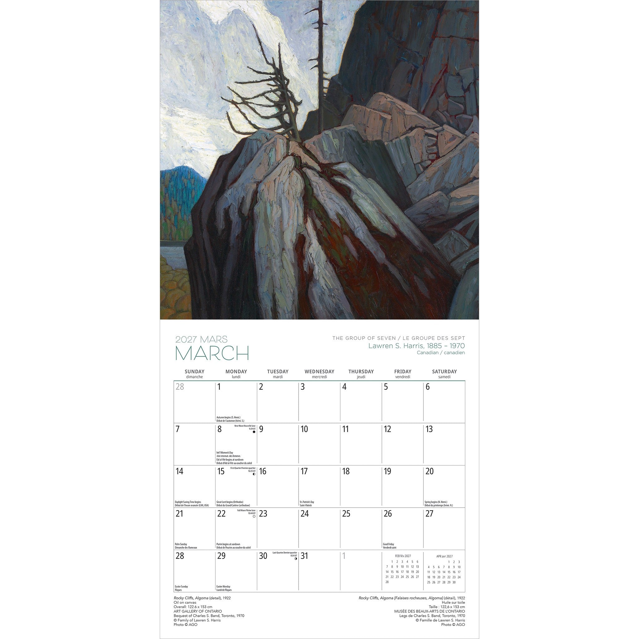 The Group of Seven / Le Groupe des Sept Art Gallery of Ontario 2027 Medium Mini Calendar
