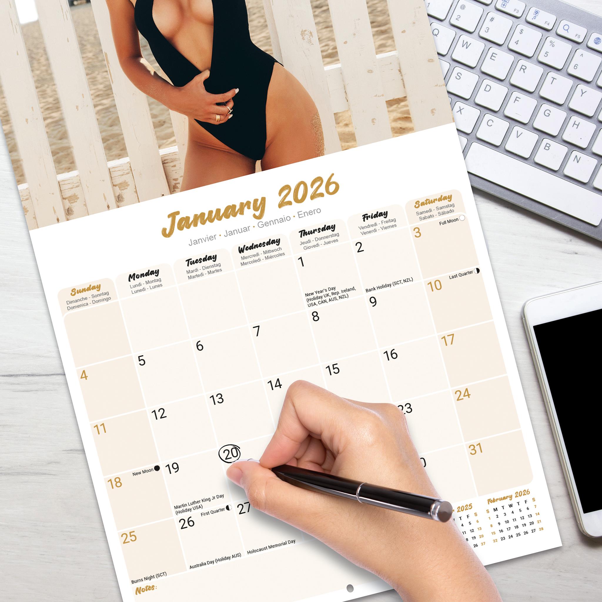 Calendrier mural pour filles 2026