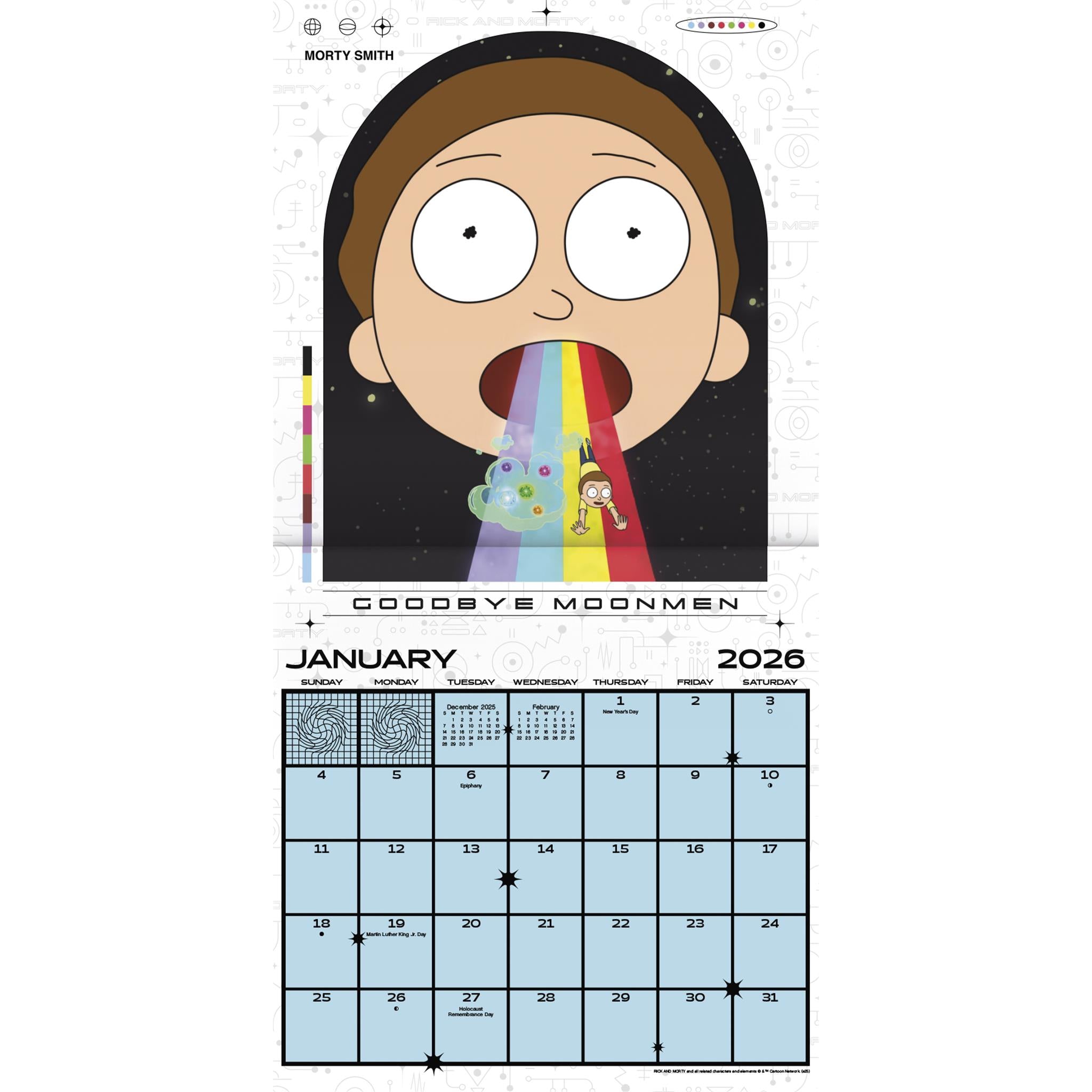 Rick And Morty 2026 Wall Calendar