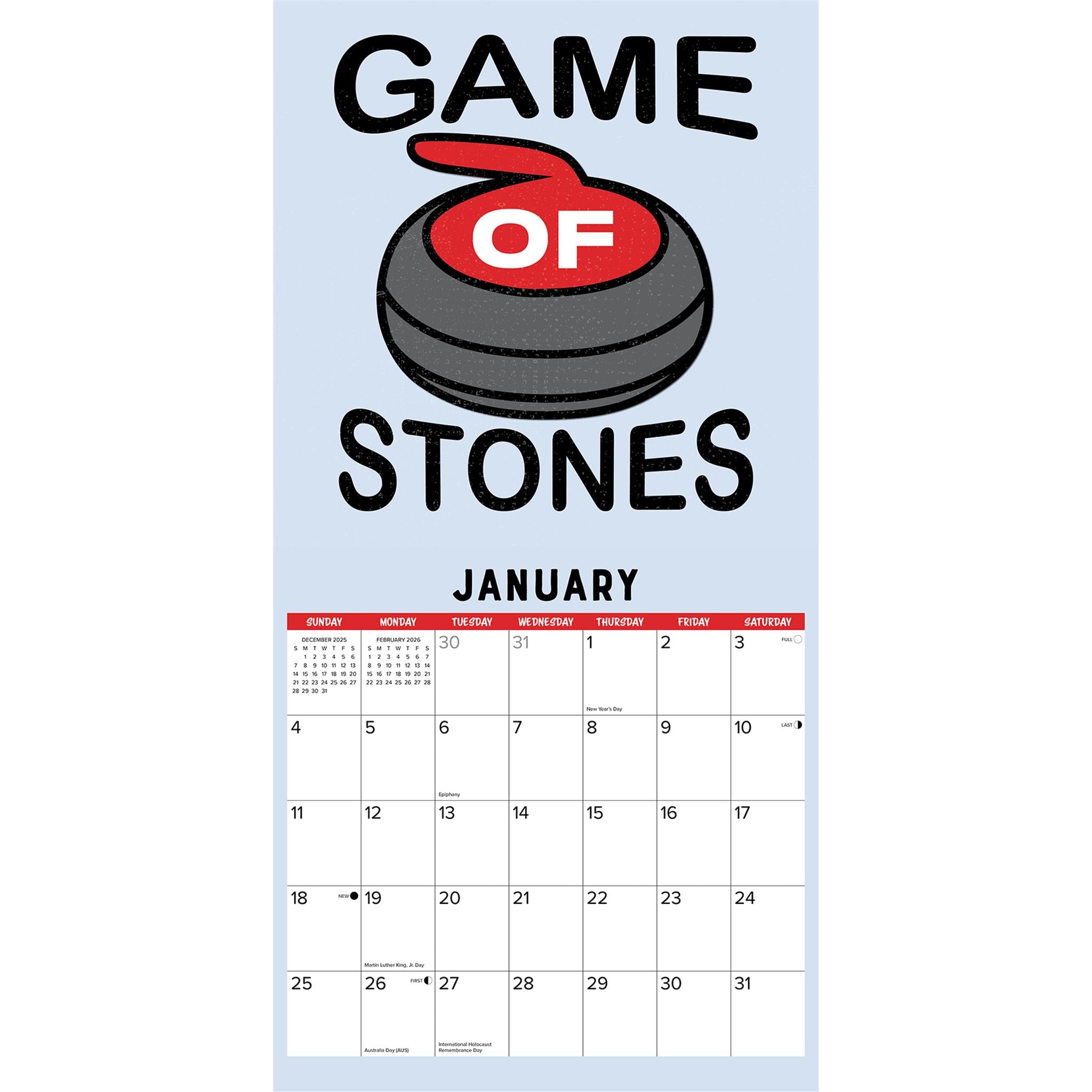 Calendrier mural de curling 2026