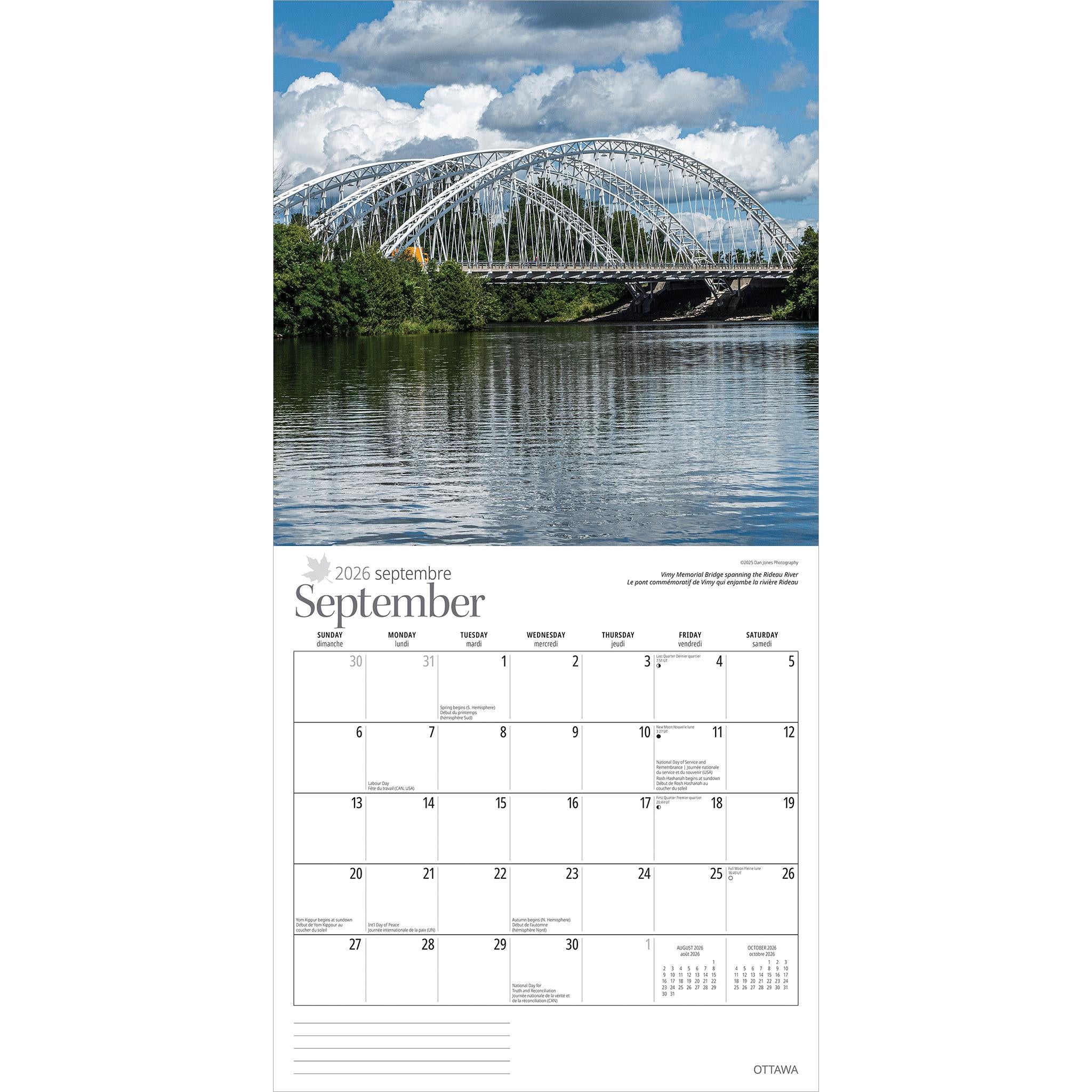 Ottawa 2026 Wall Calendar