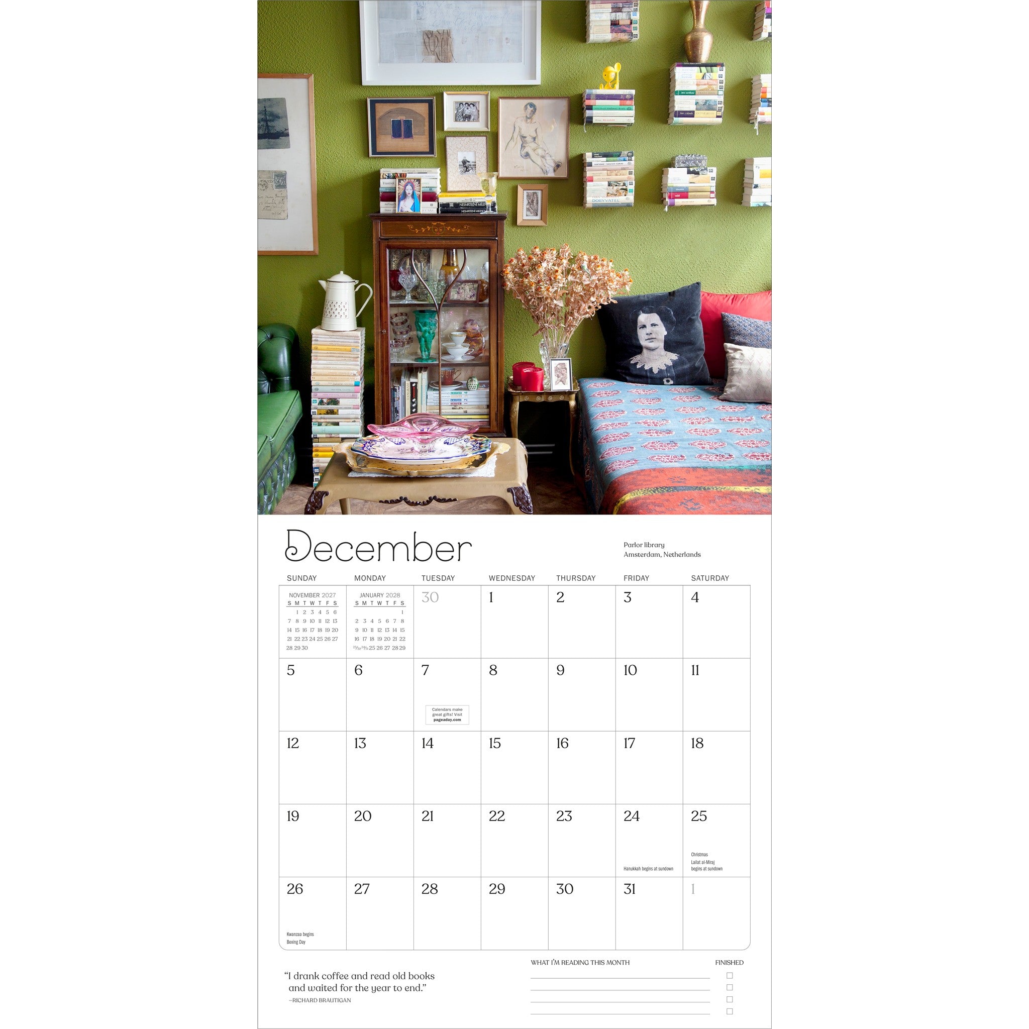 A Calendar for Book Lovers 2027 Wall Calendar - Online Only