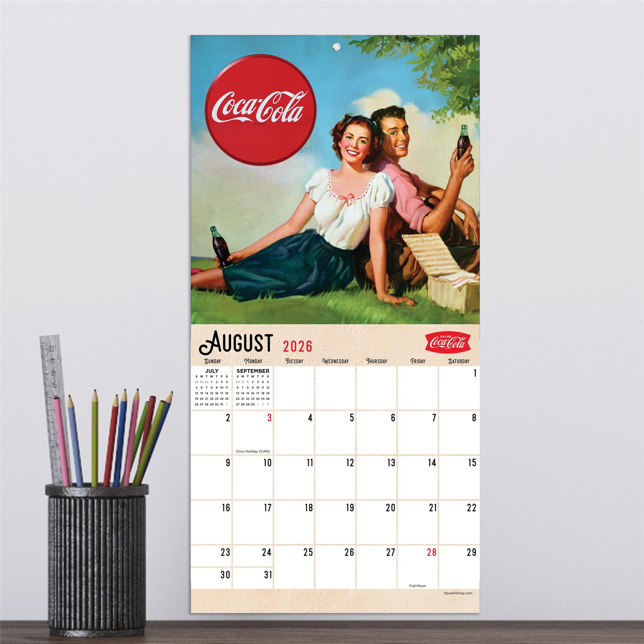 Mini calendrier Coca-Cola 2026