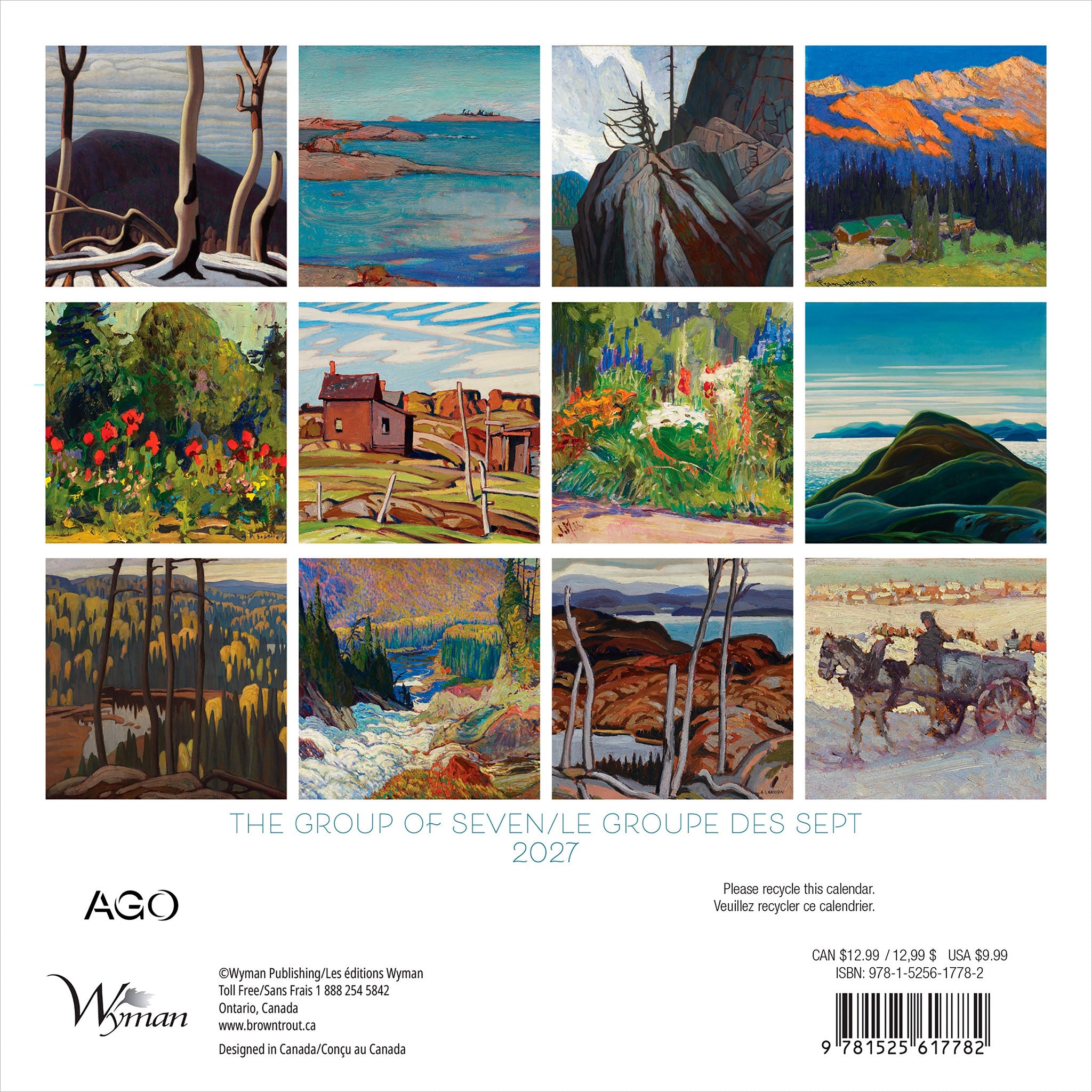 The Group of Seven / Le Groupe des Sept Art Gallery of Ontario 2027 Mini Calendar - Online Only