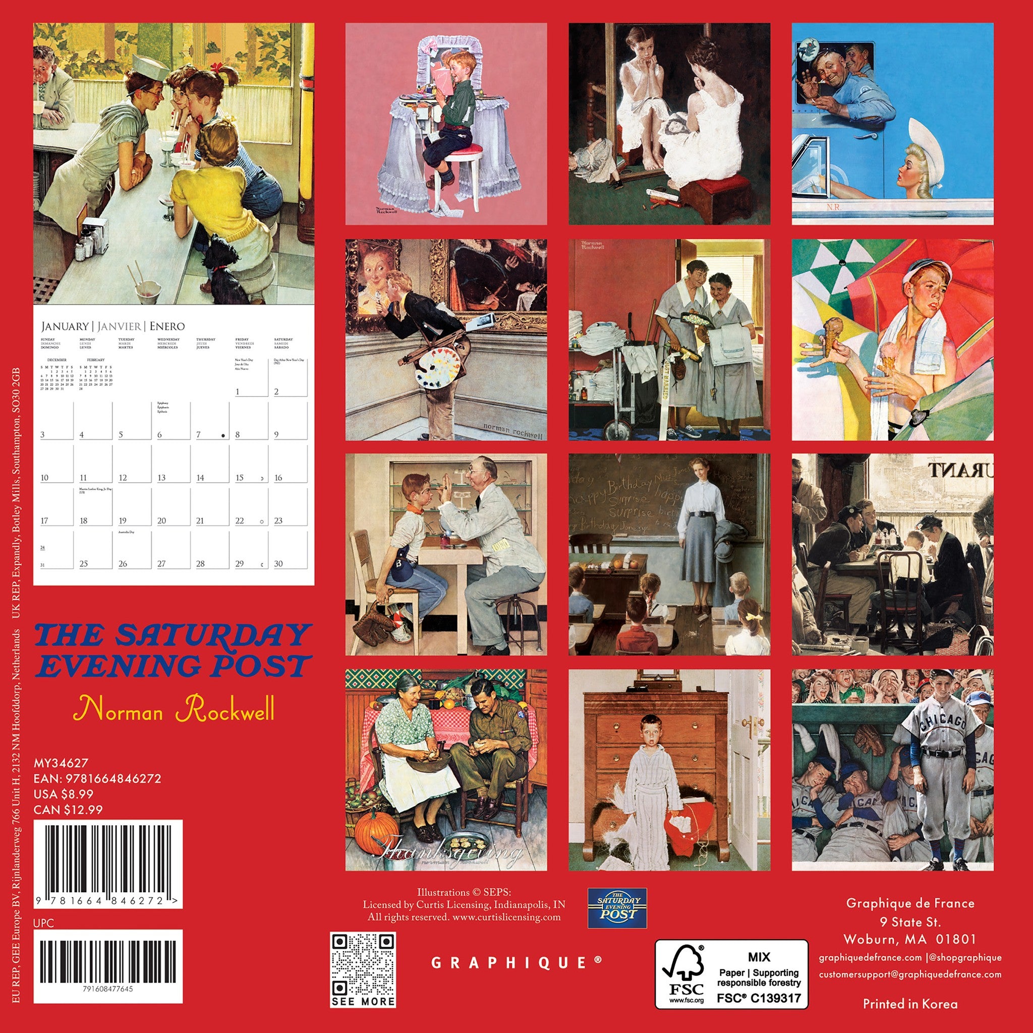 Saturday Evening Post 2027 Mini Calendar