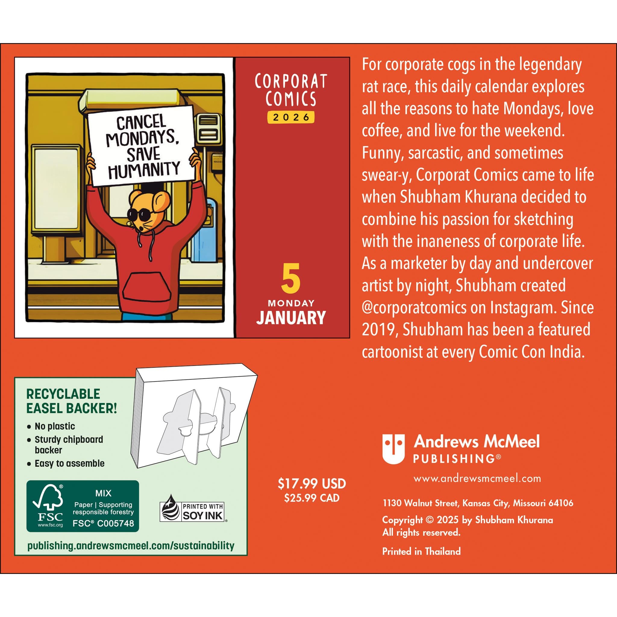 Calendrier de la boîte Corporate Comics 2026