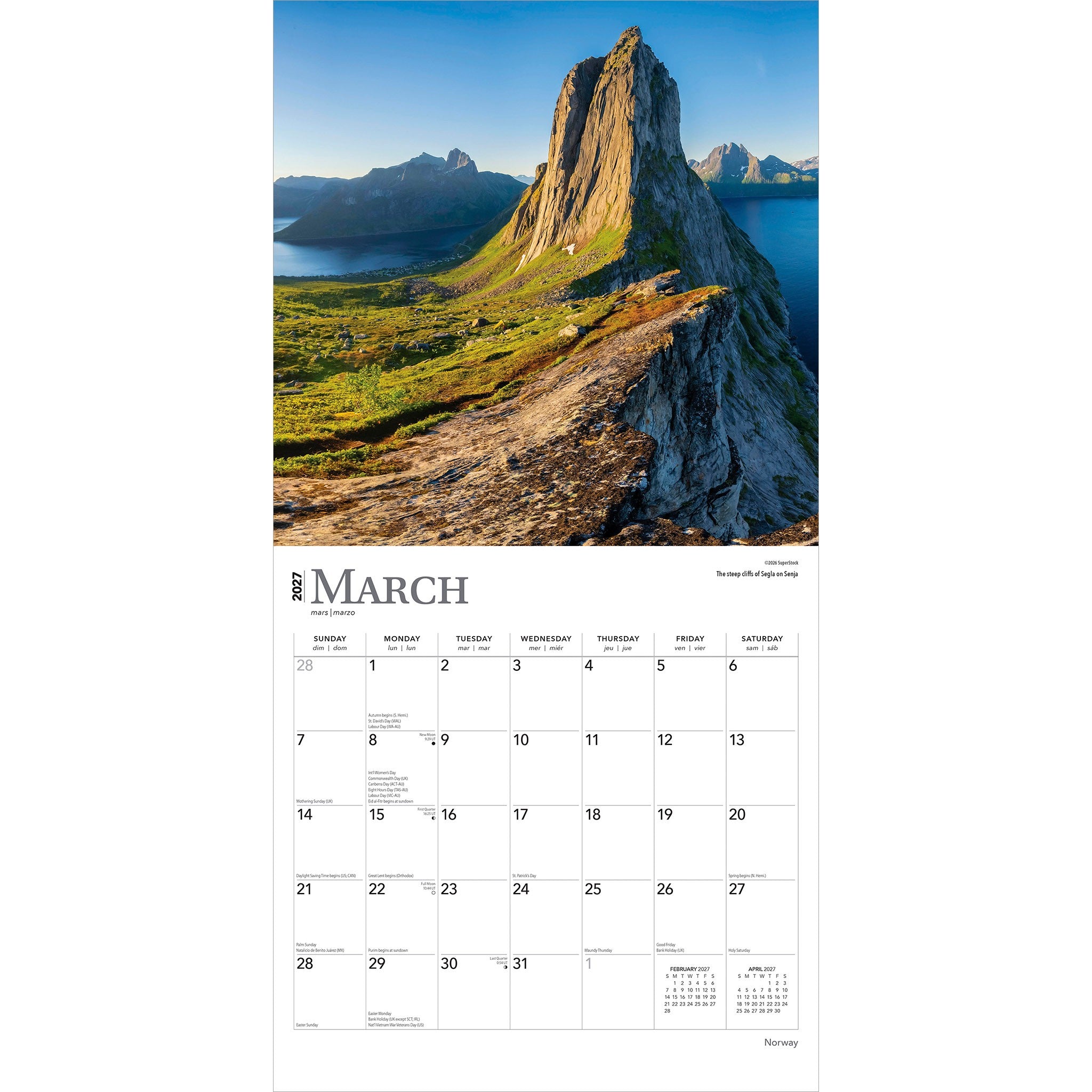 Norway 2027 Wall Calendar