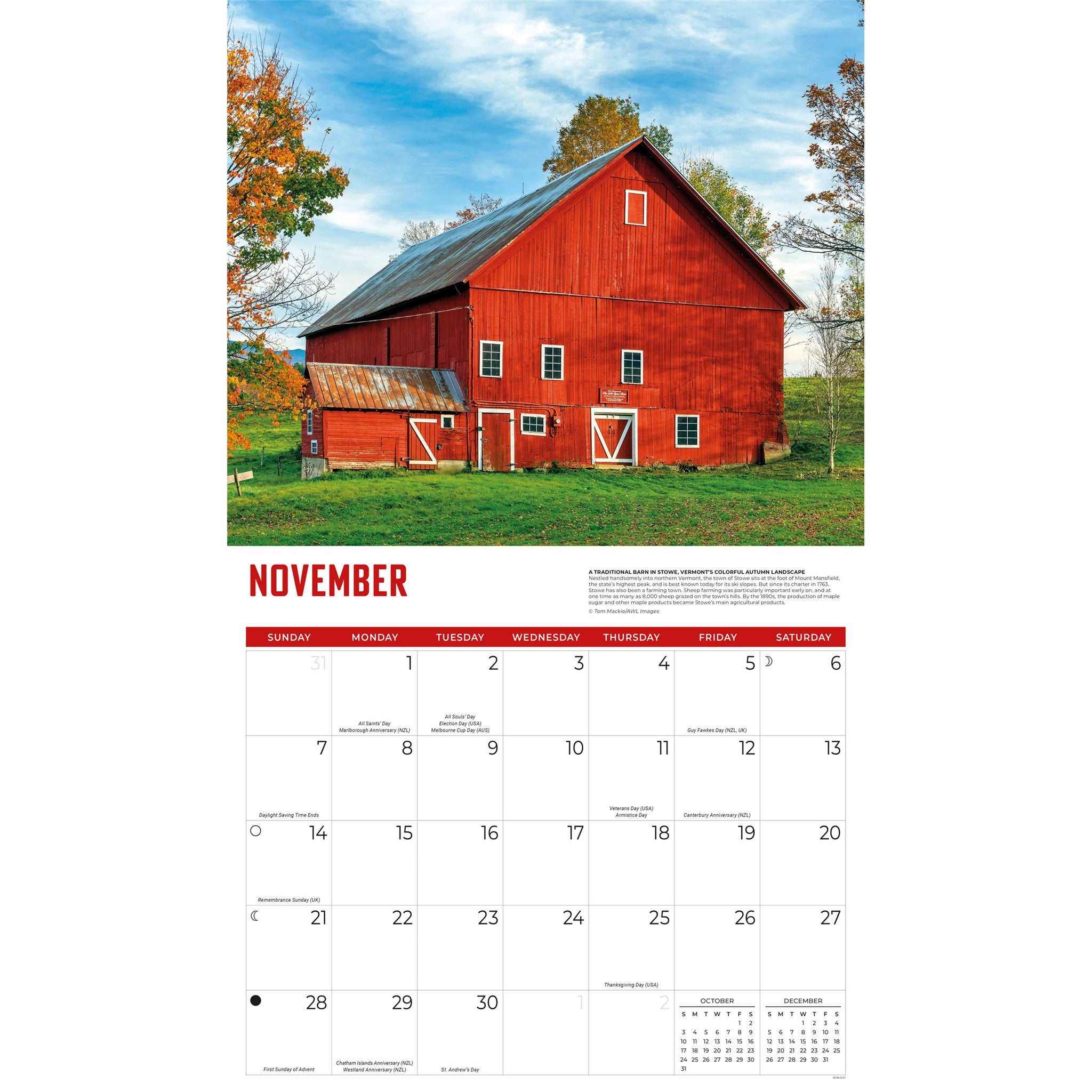 Calendrier mural 2027 – Granges