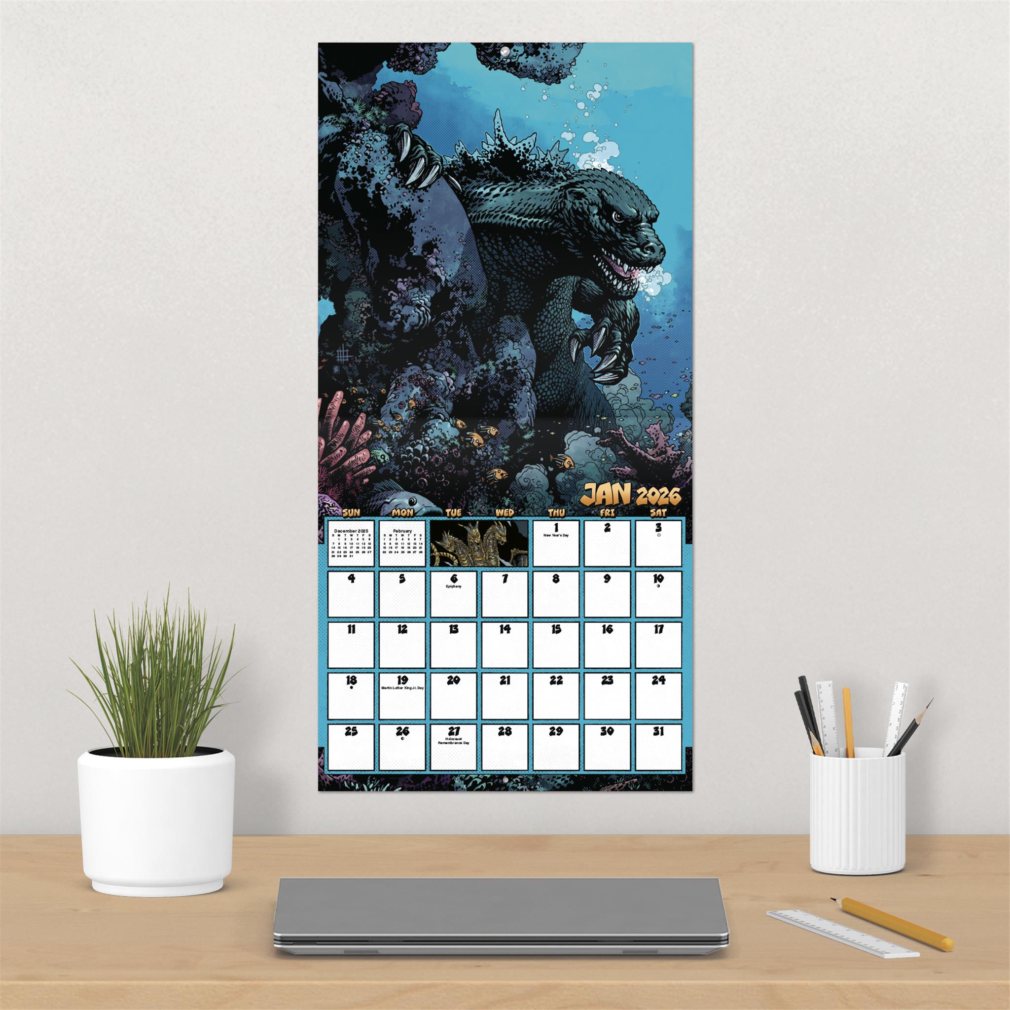 Calendrier mural Godzilla Classic 2026 - Disponible uniquement en ligne