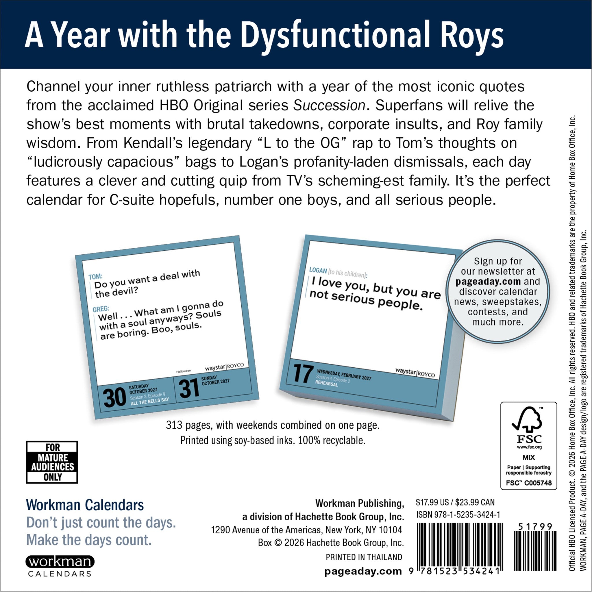 Official Succession 2027 Box Calendar - Online Only