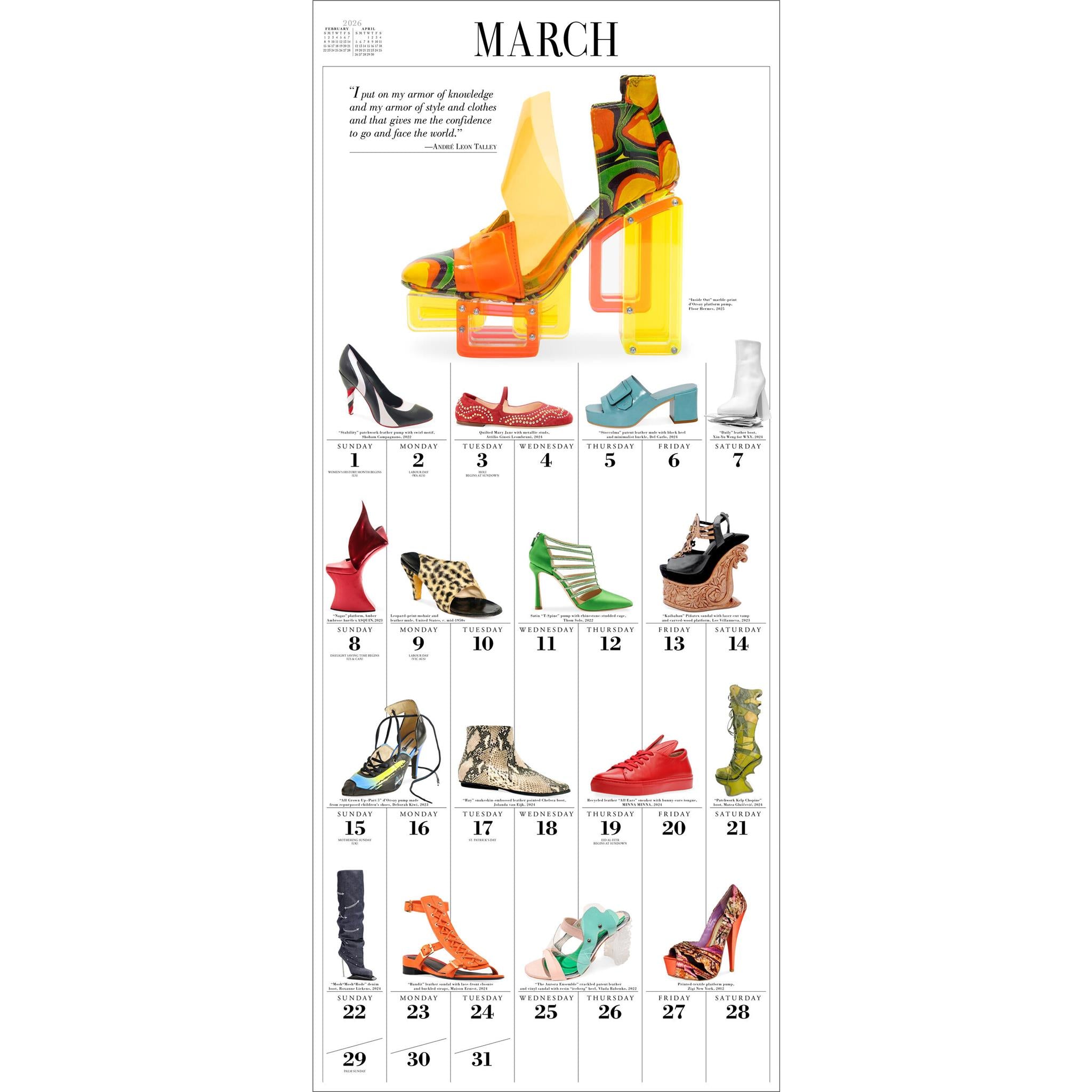 Calendrier mural Chaussures 365 2026