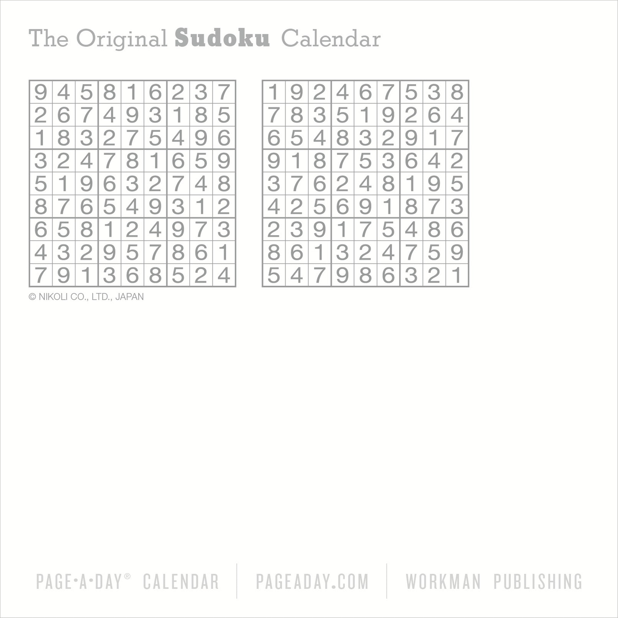 Sudoku 2027 Box Calendar