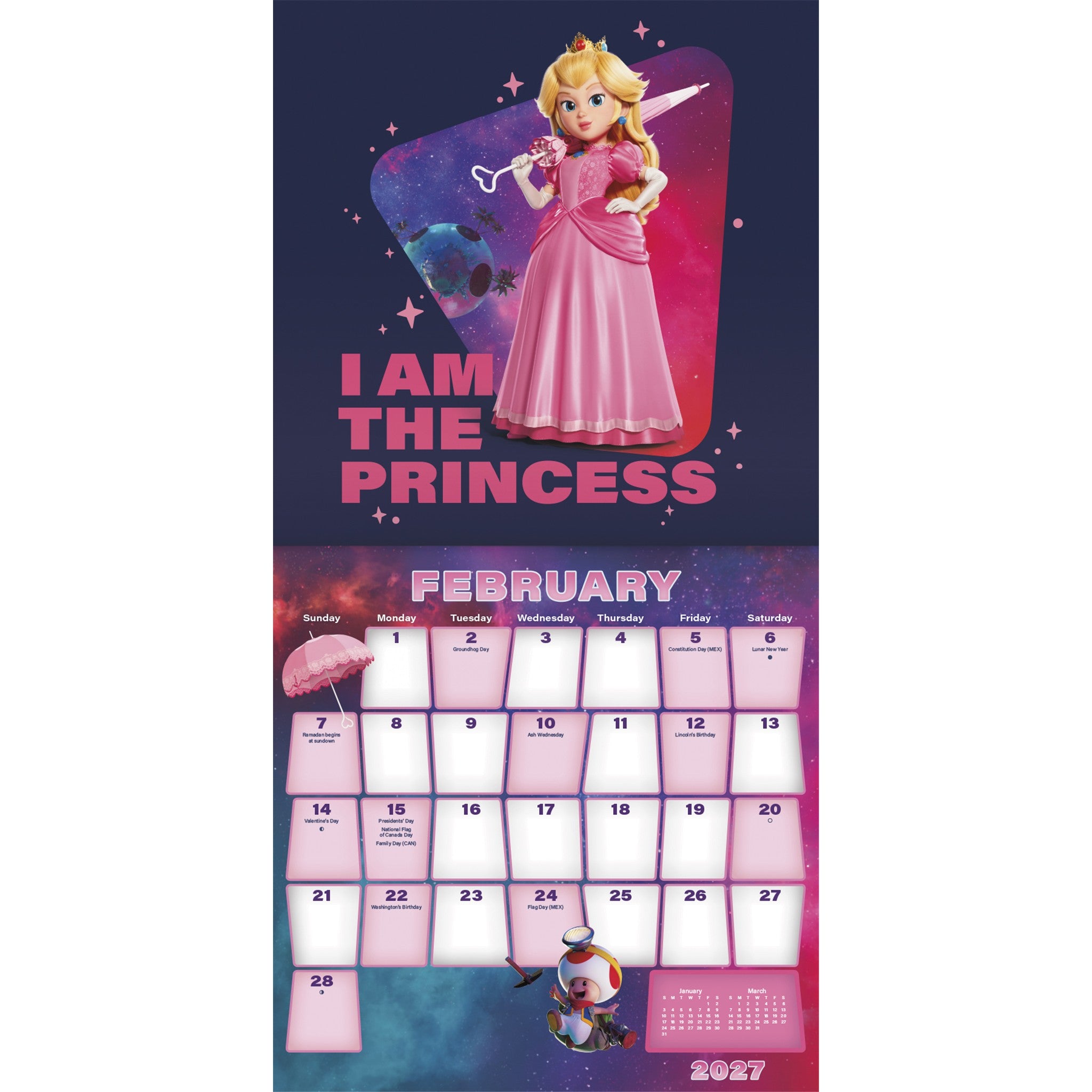 The Super Mario Brothers Movie 2 Exclusive with Print 2027 Wall Calendar