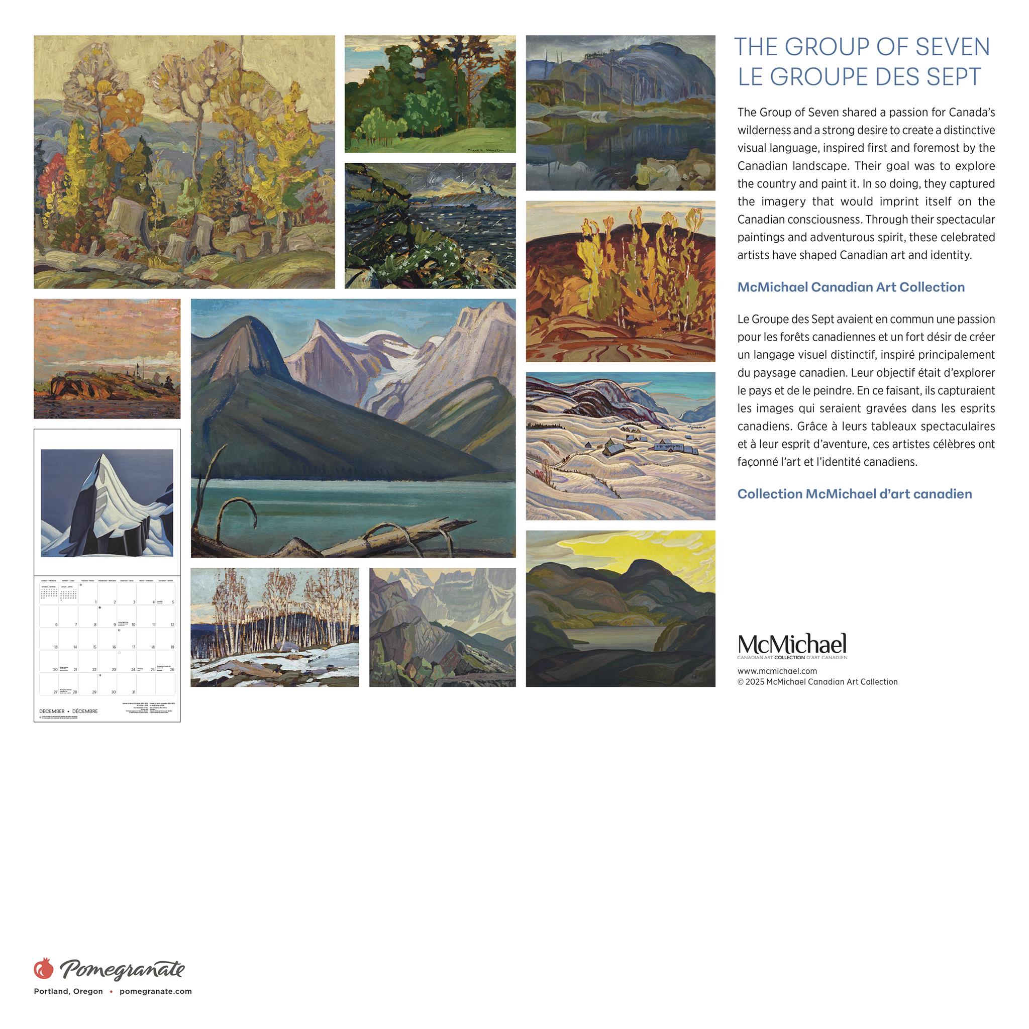 Calendrier mural édition spéciale 2026 du Groupe des Sept avec impression