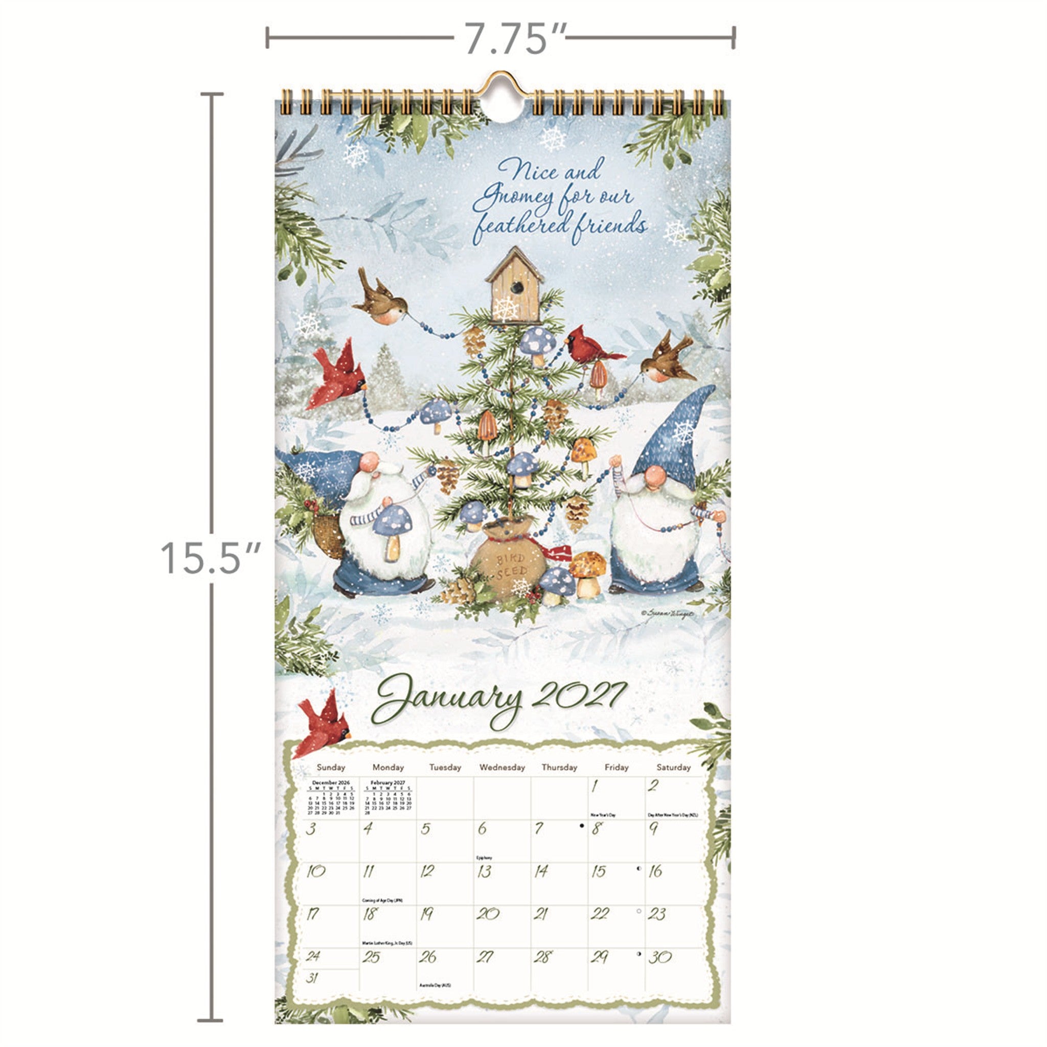 Gnome Sweet Gnome 2027 Slim Calendar
