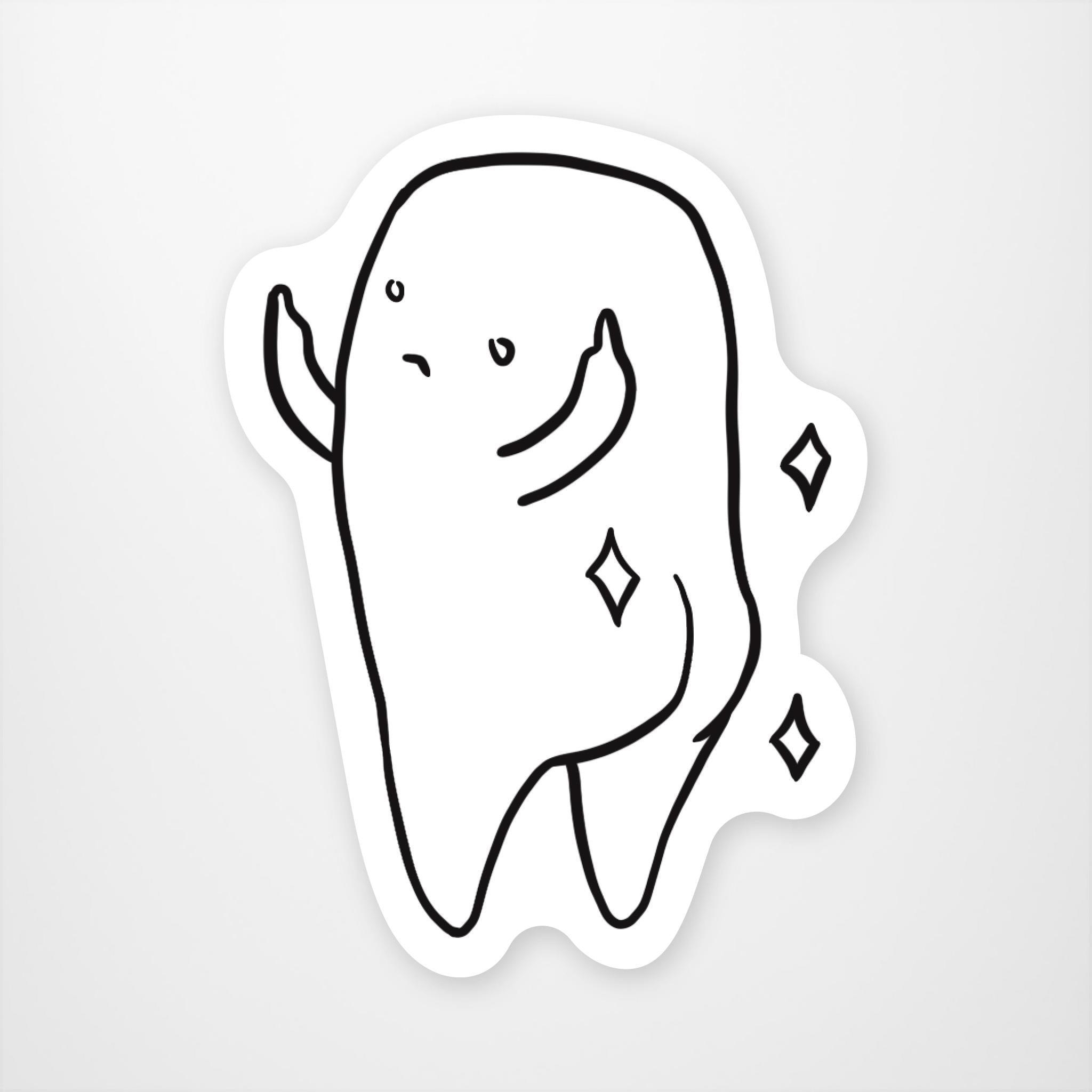 Autocollant mignon en vinyle en forme de doigt d'honneur