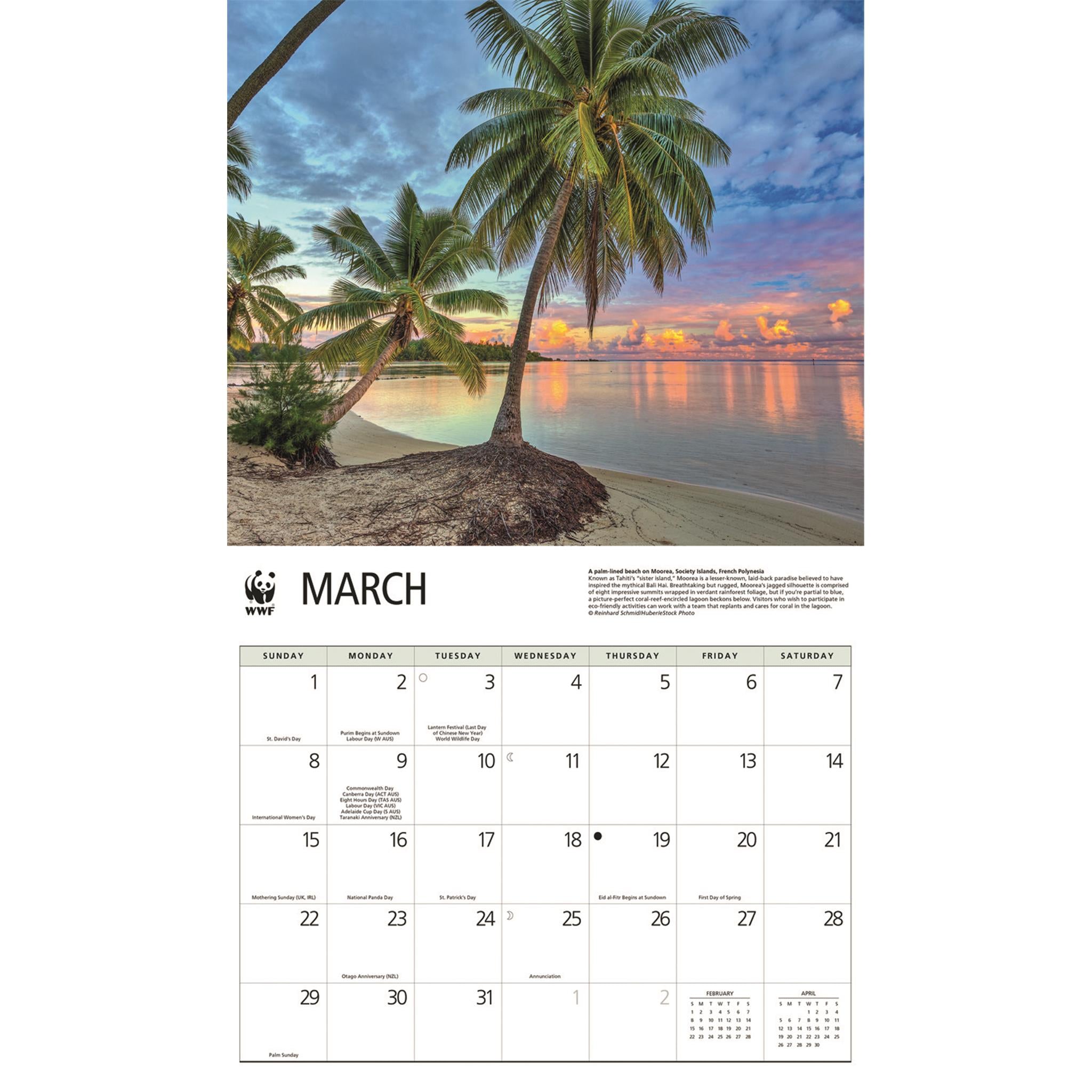 World Wildlife Fund Islands 2026 Wall Calendar