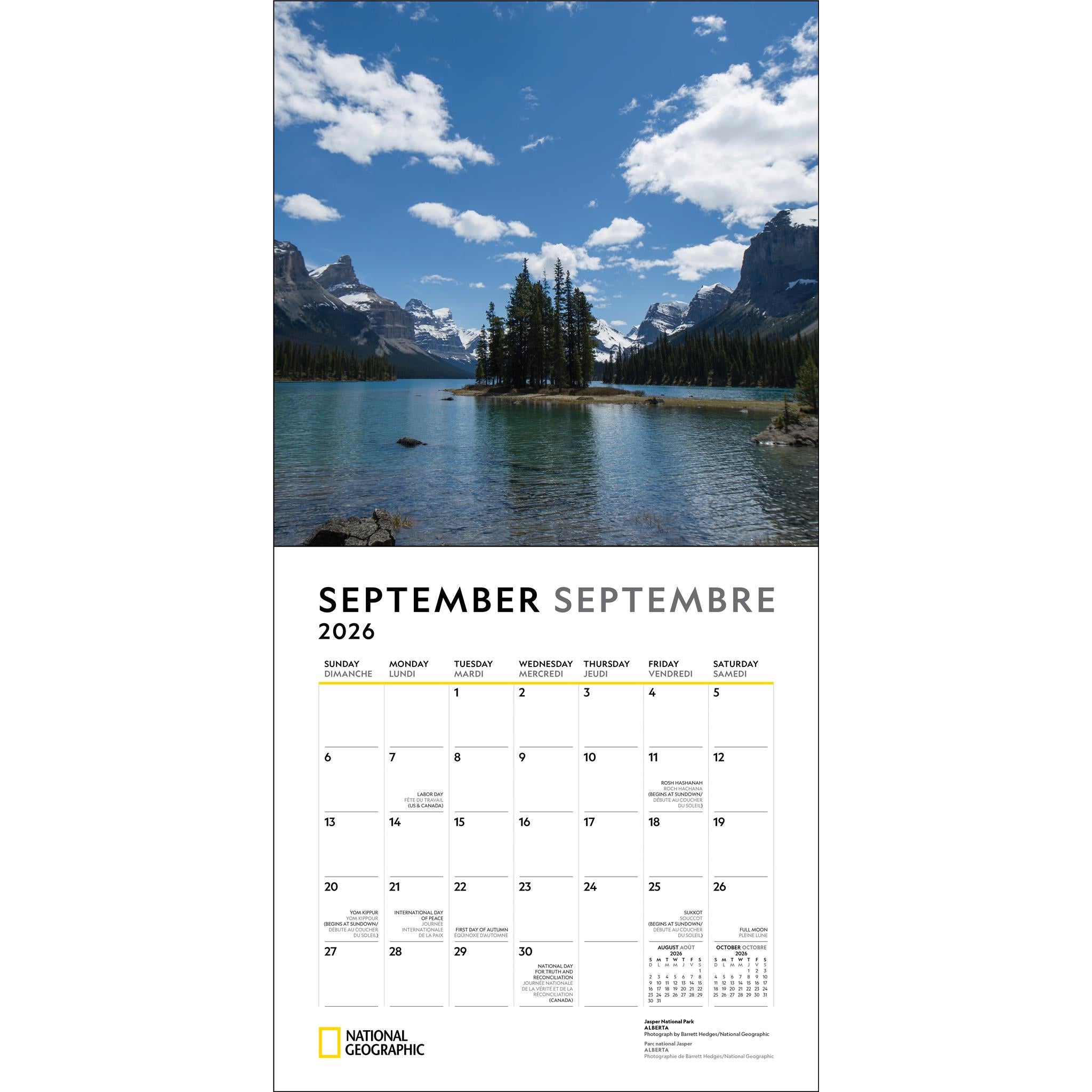 Calendrier mural National Geographic Canada 2026