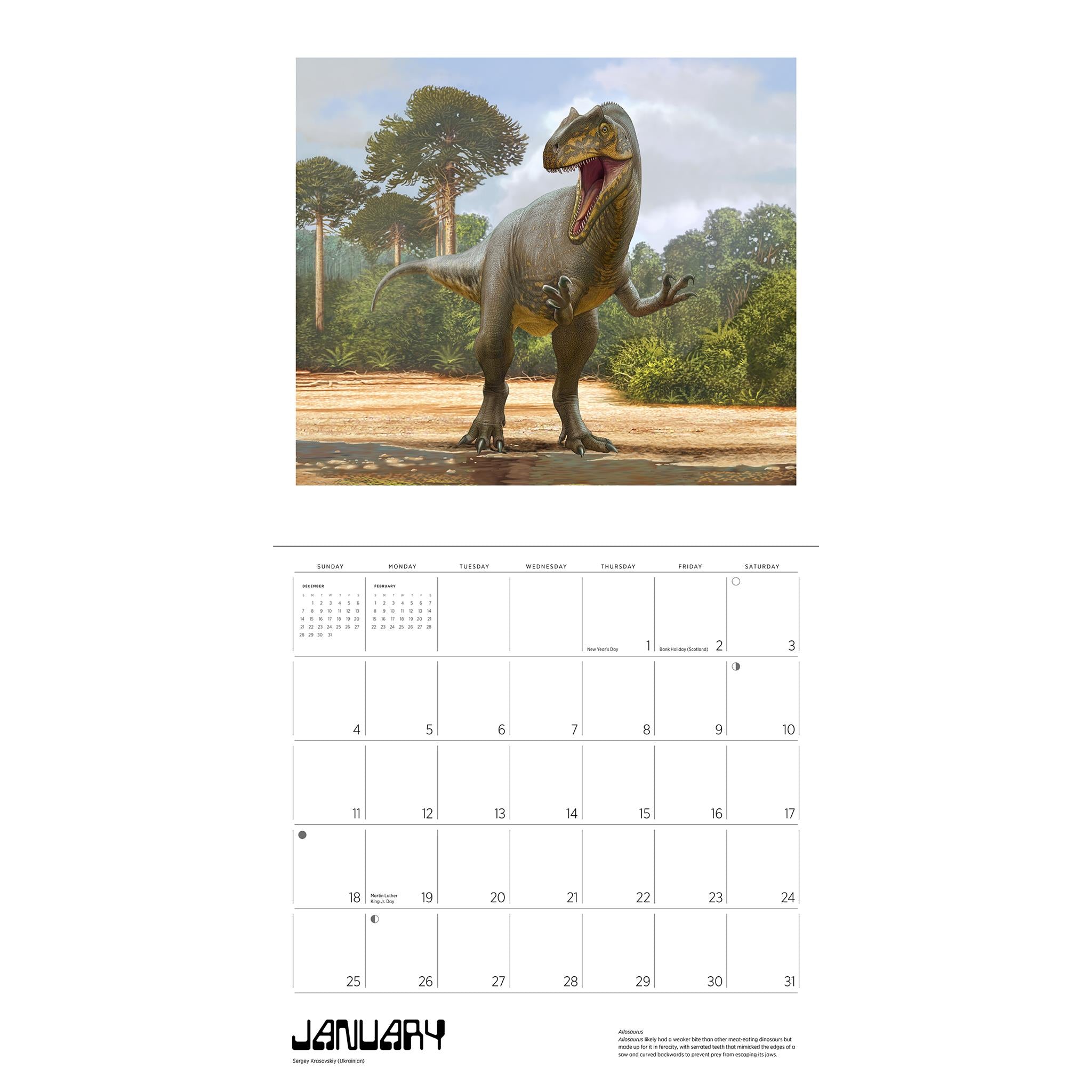 Dinosaurs 2026 Wall Calendar