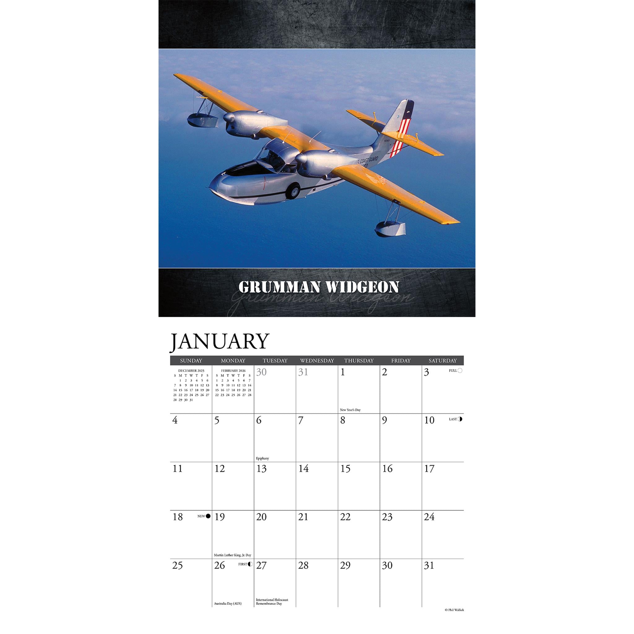 WWII Military Aircraft 2026 Mini Calendar