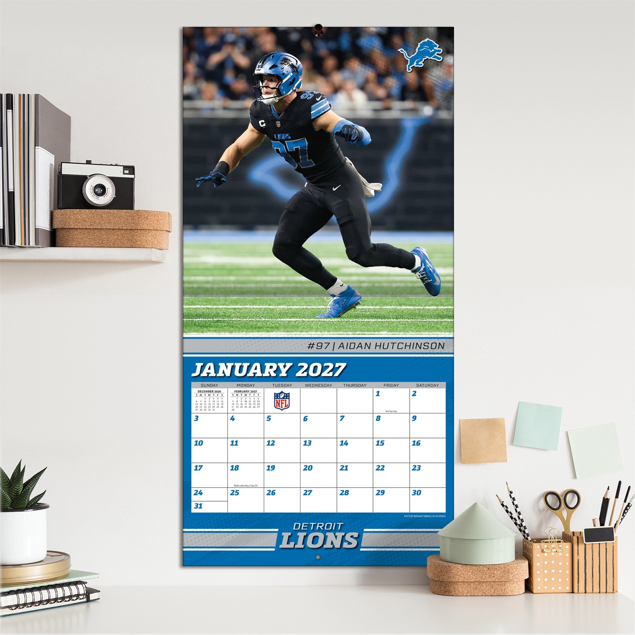 NFL Detroit Lions 2027 Wall Calendar