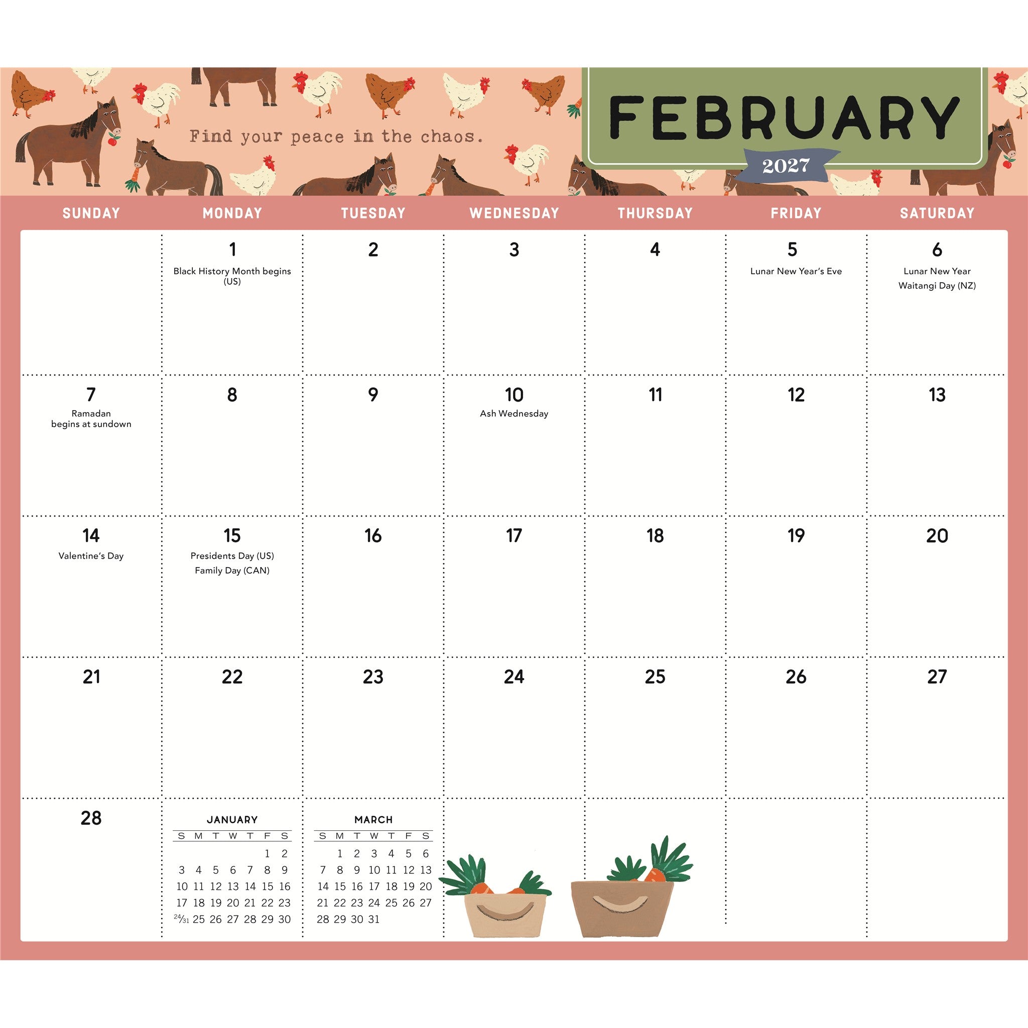 Go with the Flow 2027 Mini Magnetic Wall Calendar - Online Only