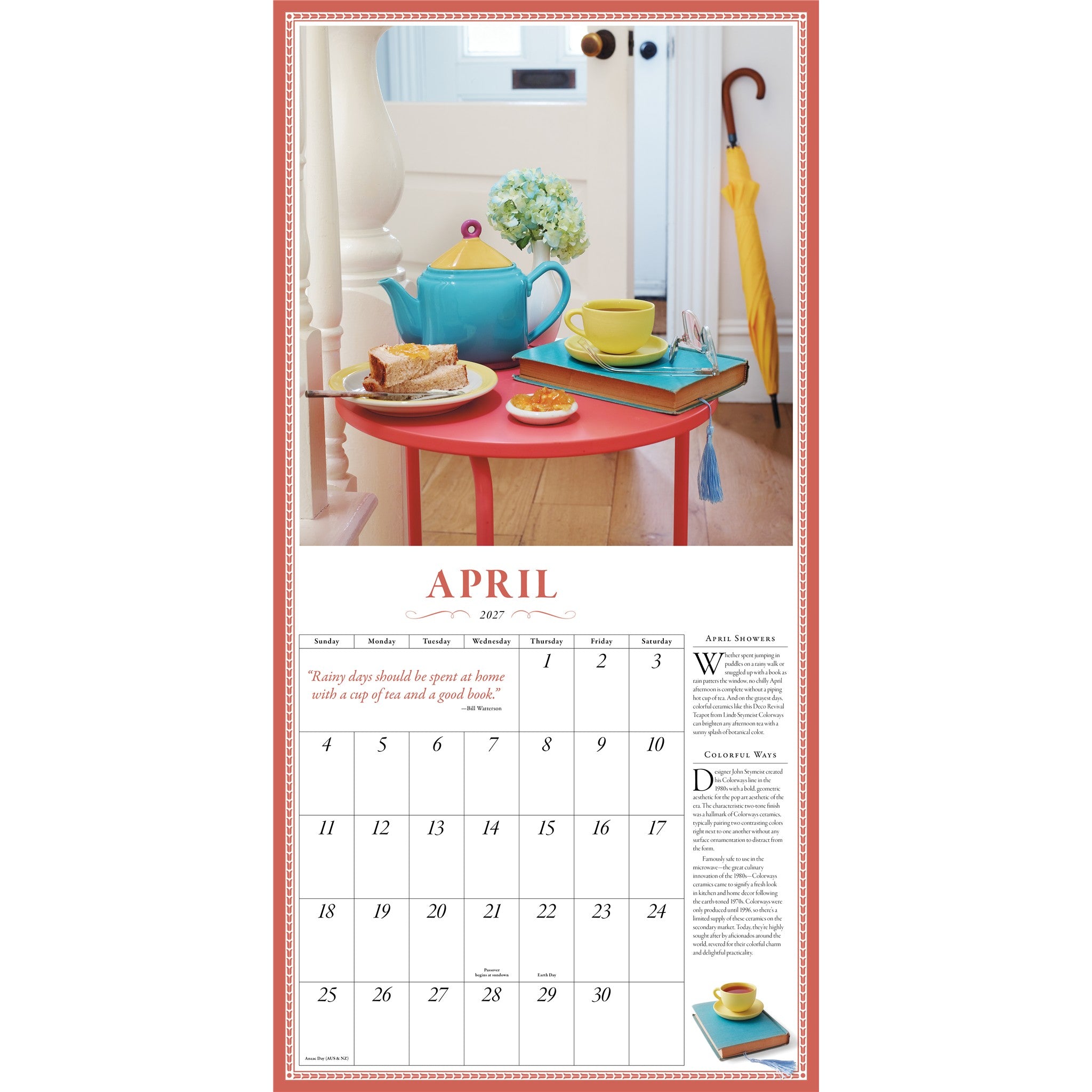 Collectible Teapot 2027 Wall Calendar