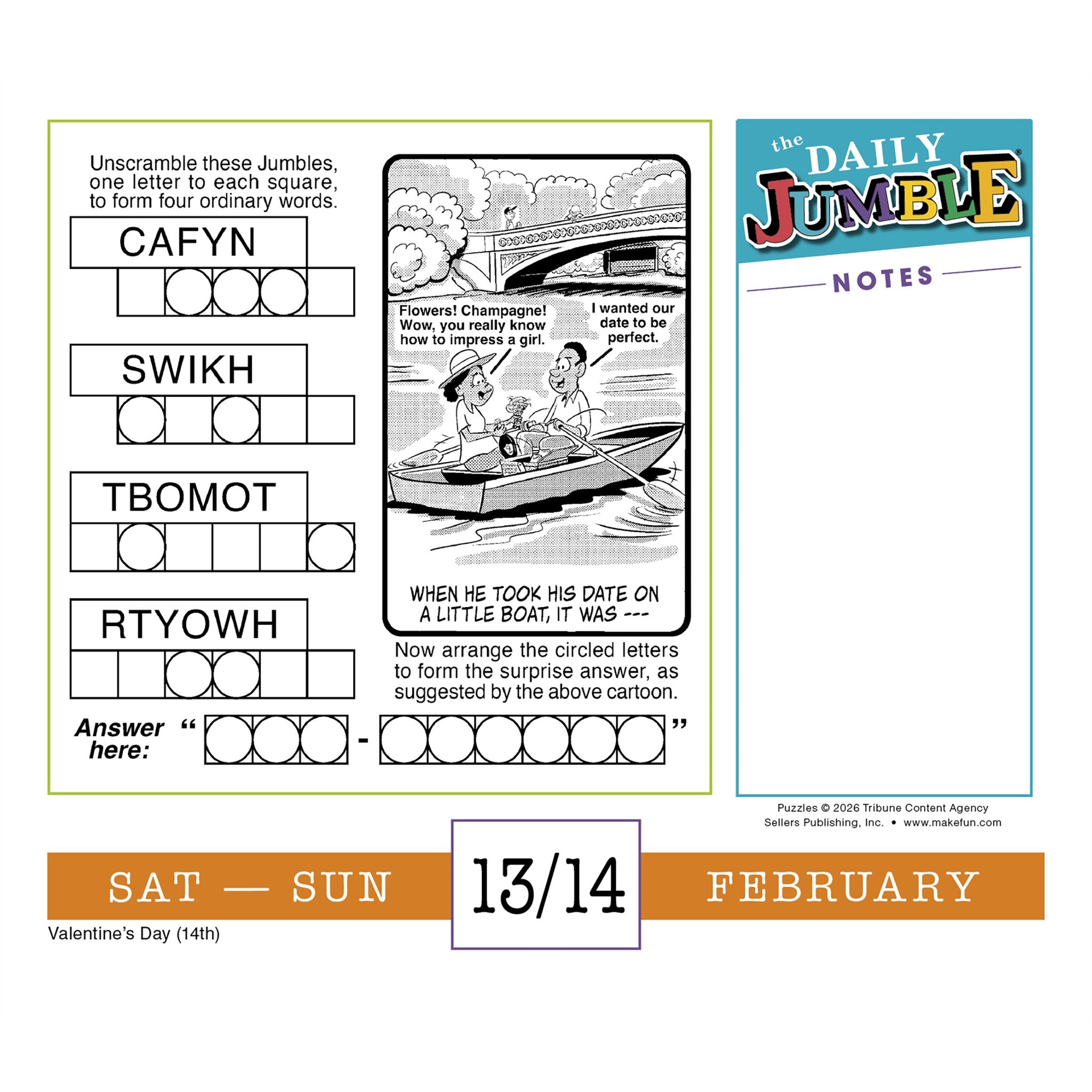 Daily JUMBLE® 2027 Box Calendar
