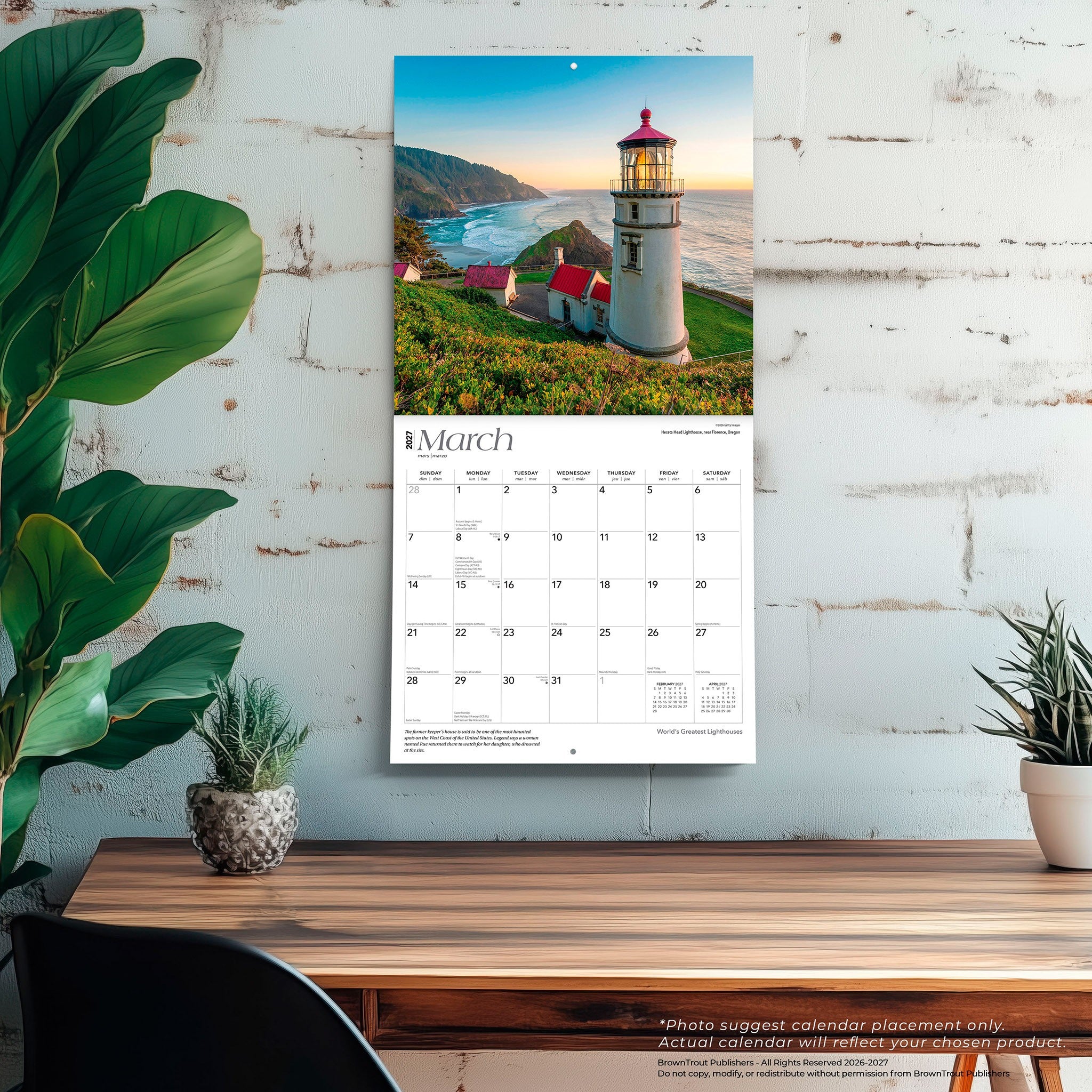 World's Greatest Lighthouses 2027 Wall Calendar