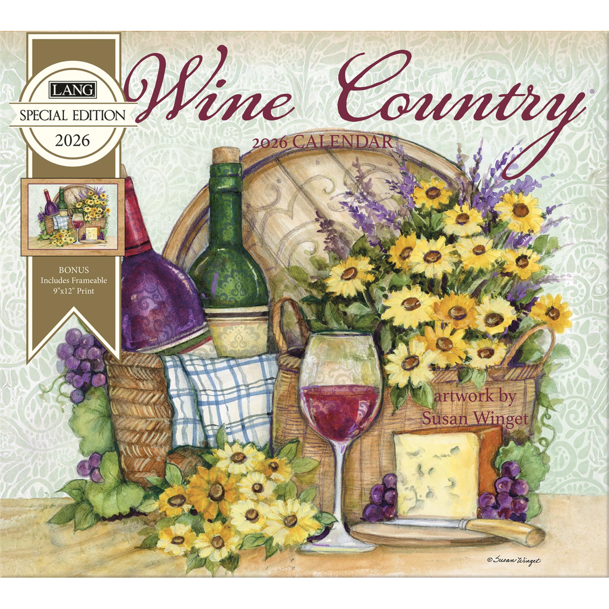 Wine Country 2026 Special Edition Wall Calendar with Print