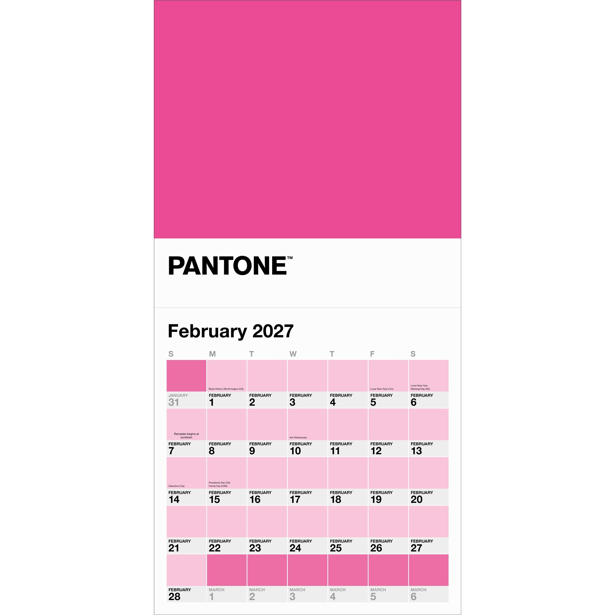 Pantone 2027 Wall Calendar - Online Only