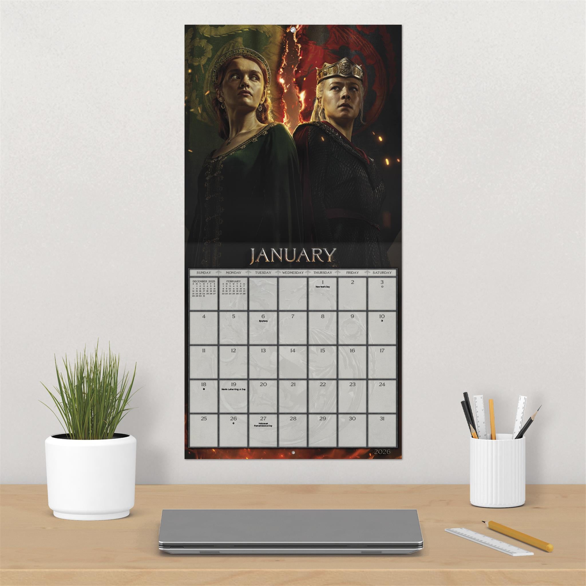 Calendrier mural Game of Thrones House of the Dragon 2026