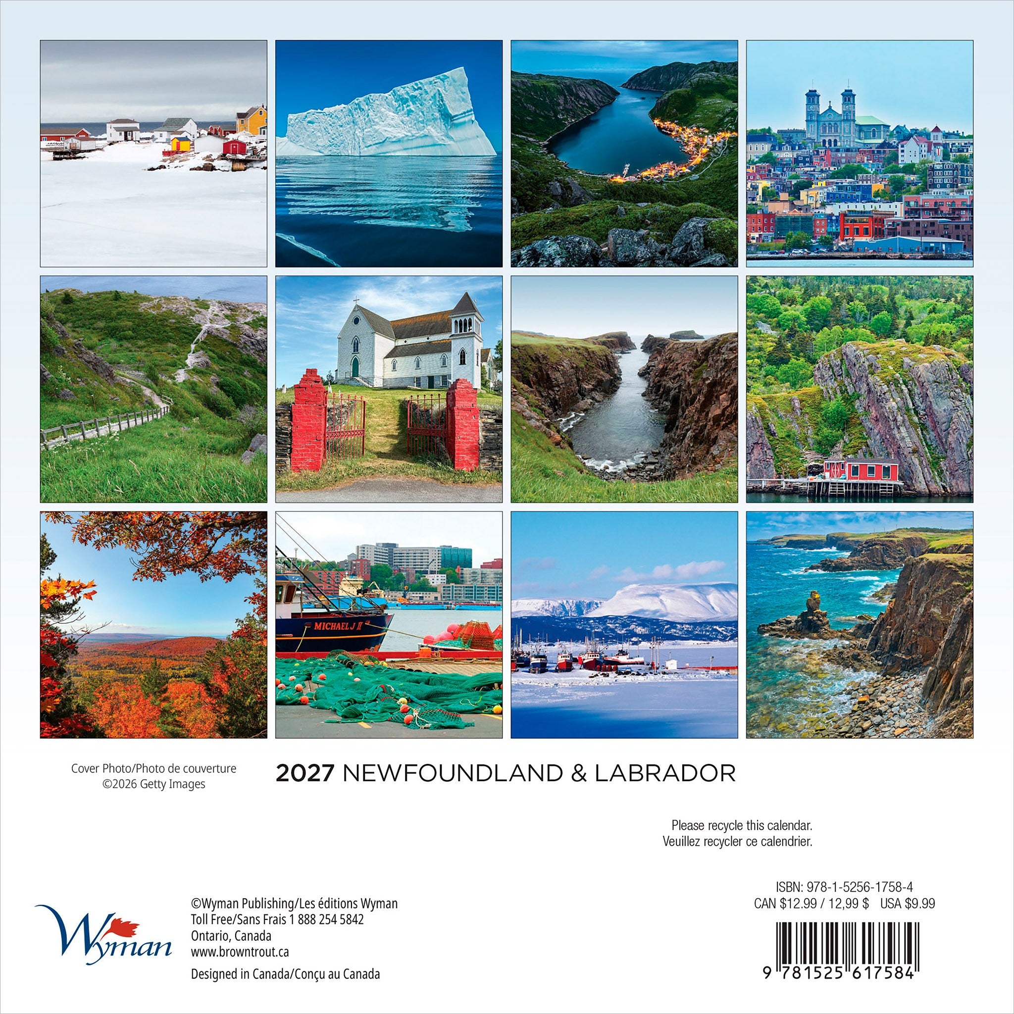 Newfoundland and Labrador 2027 Mini Calendar