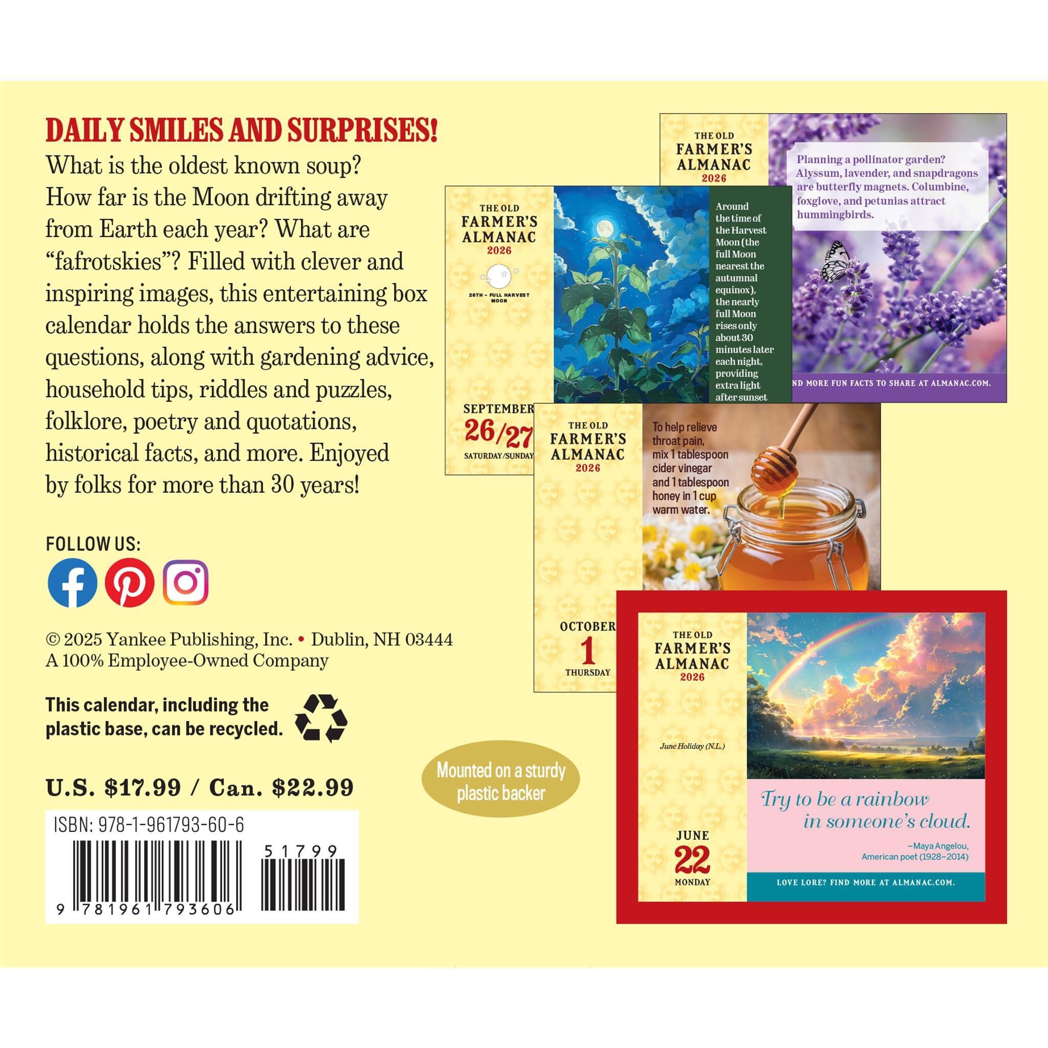 Almanach du vieux fermier, calendrier quotidien 2026