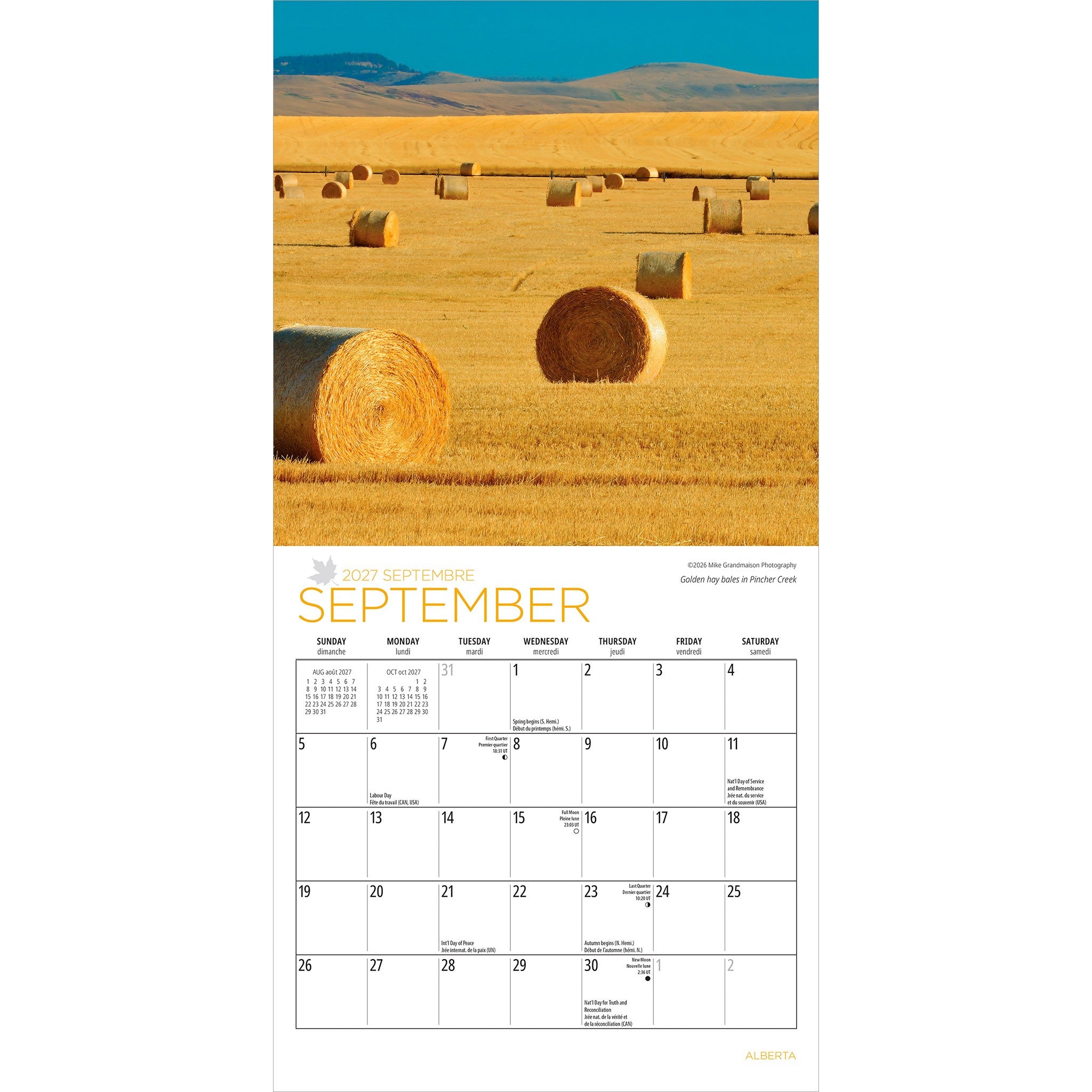 Alberta 2027 Mini Calendar