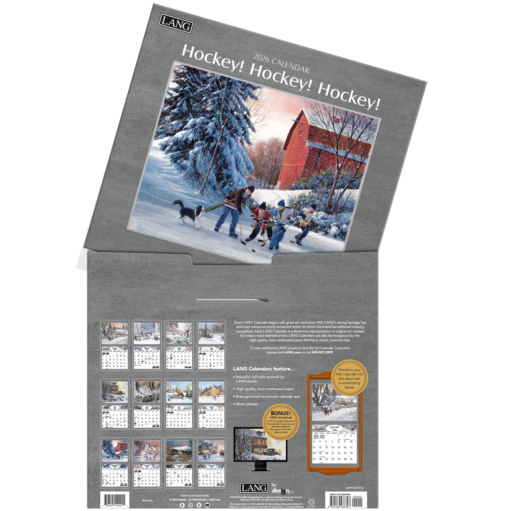 Hockey Hockey Hockey 2026 Deluxe Wall Calendar