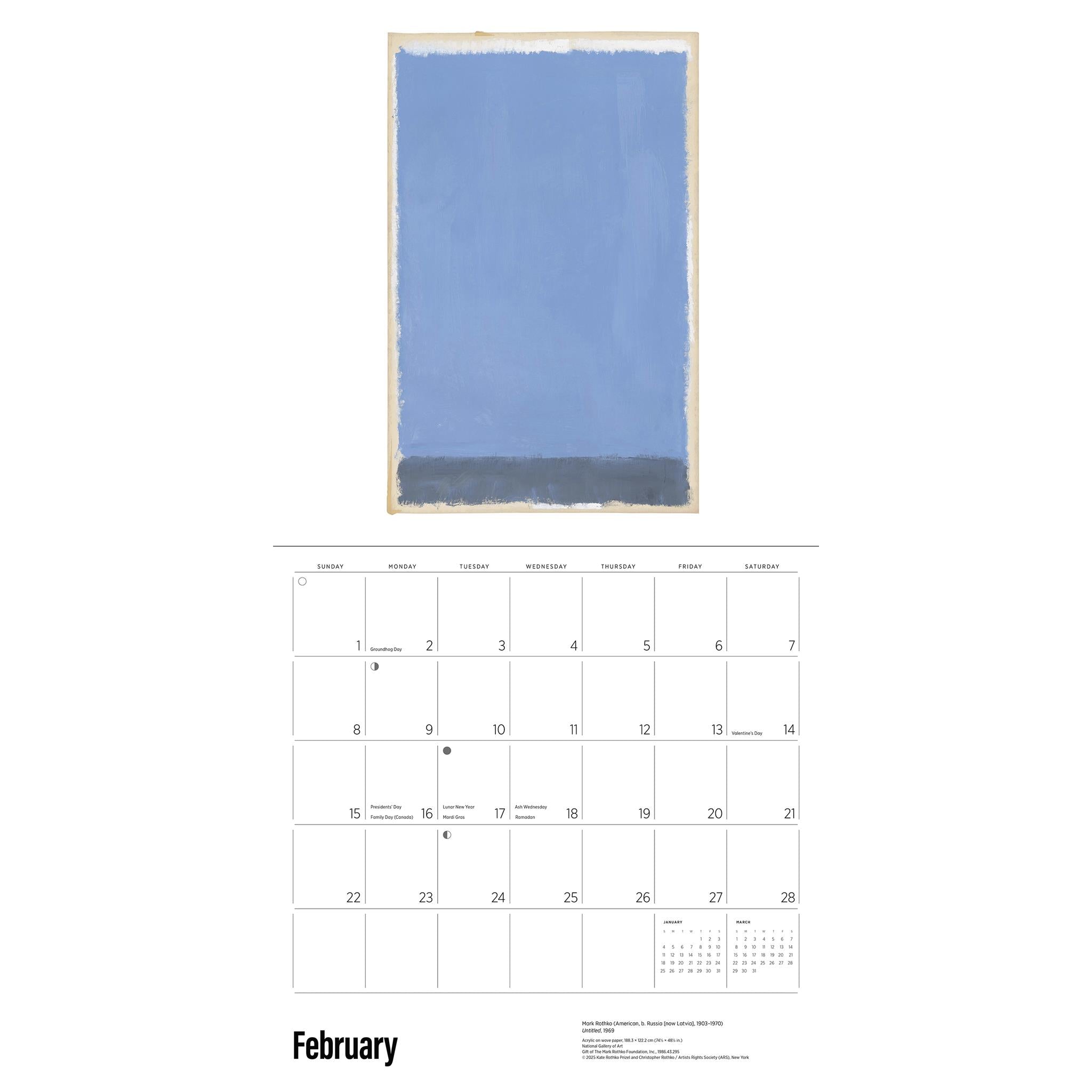 Rothko 2026 Wall Calendar