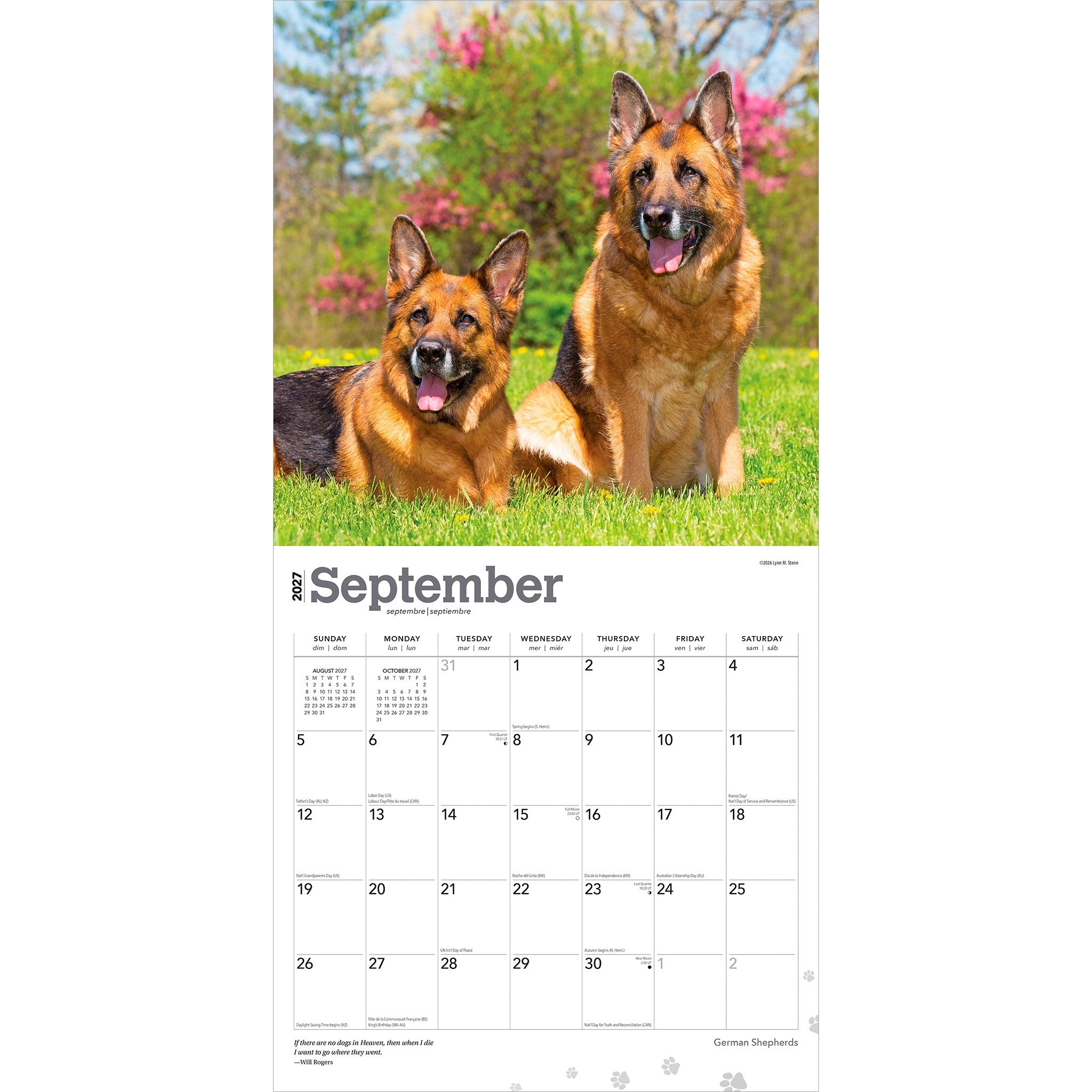 German Shepherds 2027 Wall Calendar - Online Only