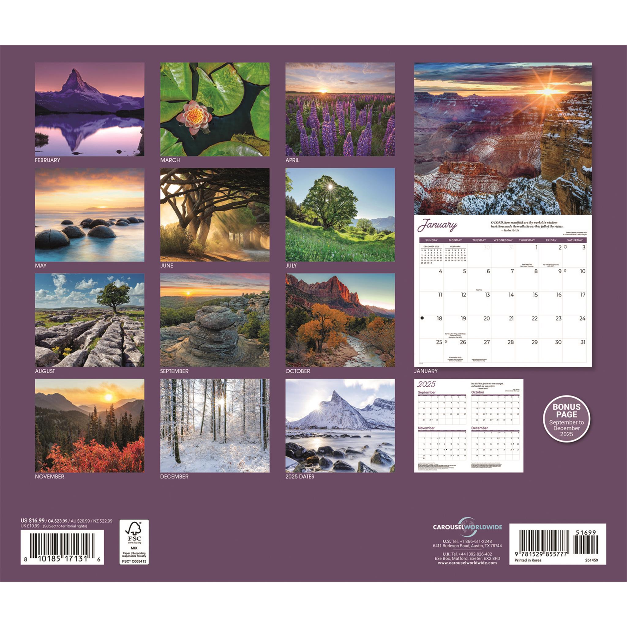 Calendrier mural des Psaumes 2026