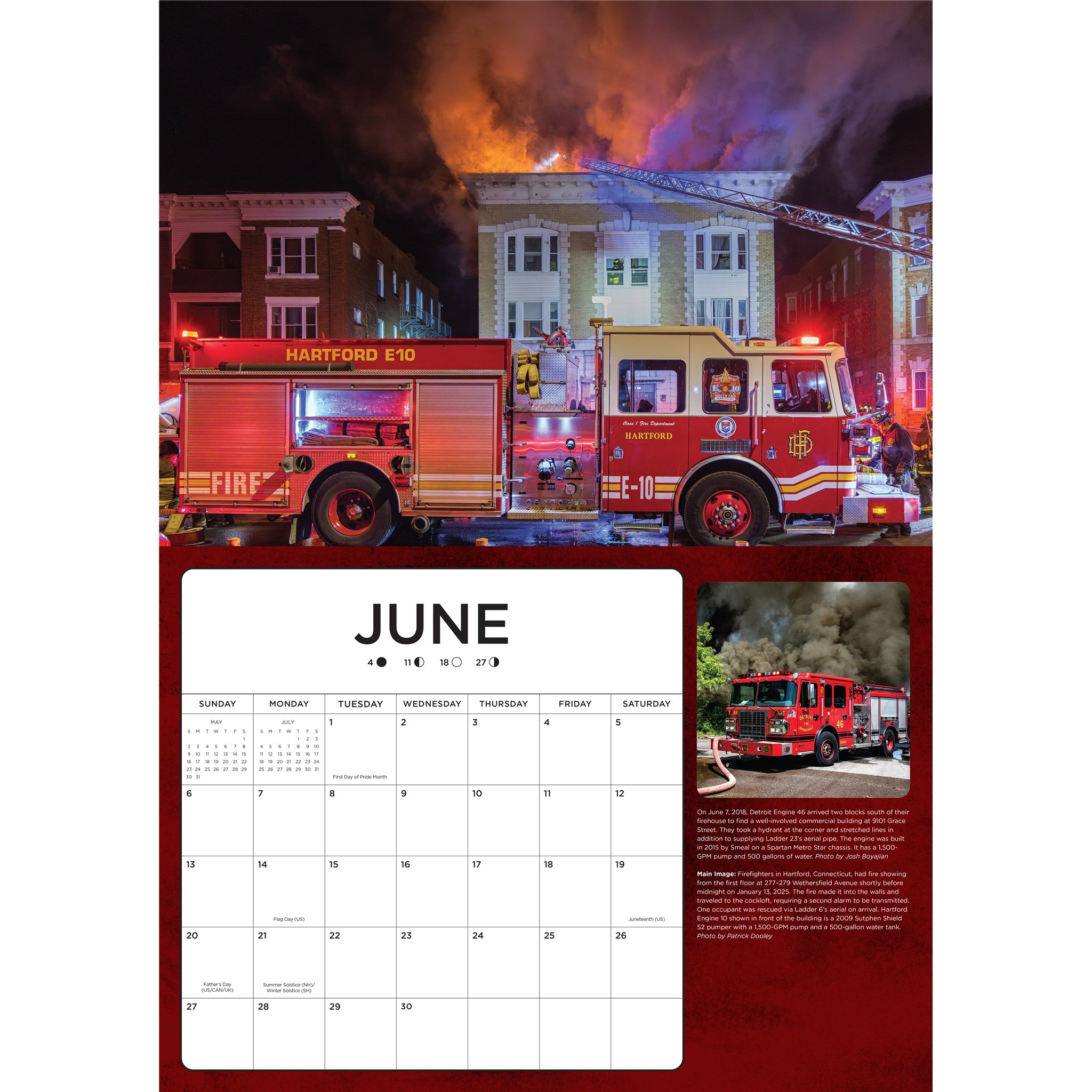 Fire Trucks in Action 2027 Wall Calendar