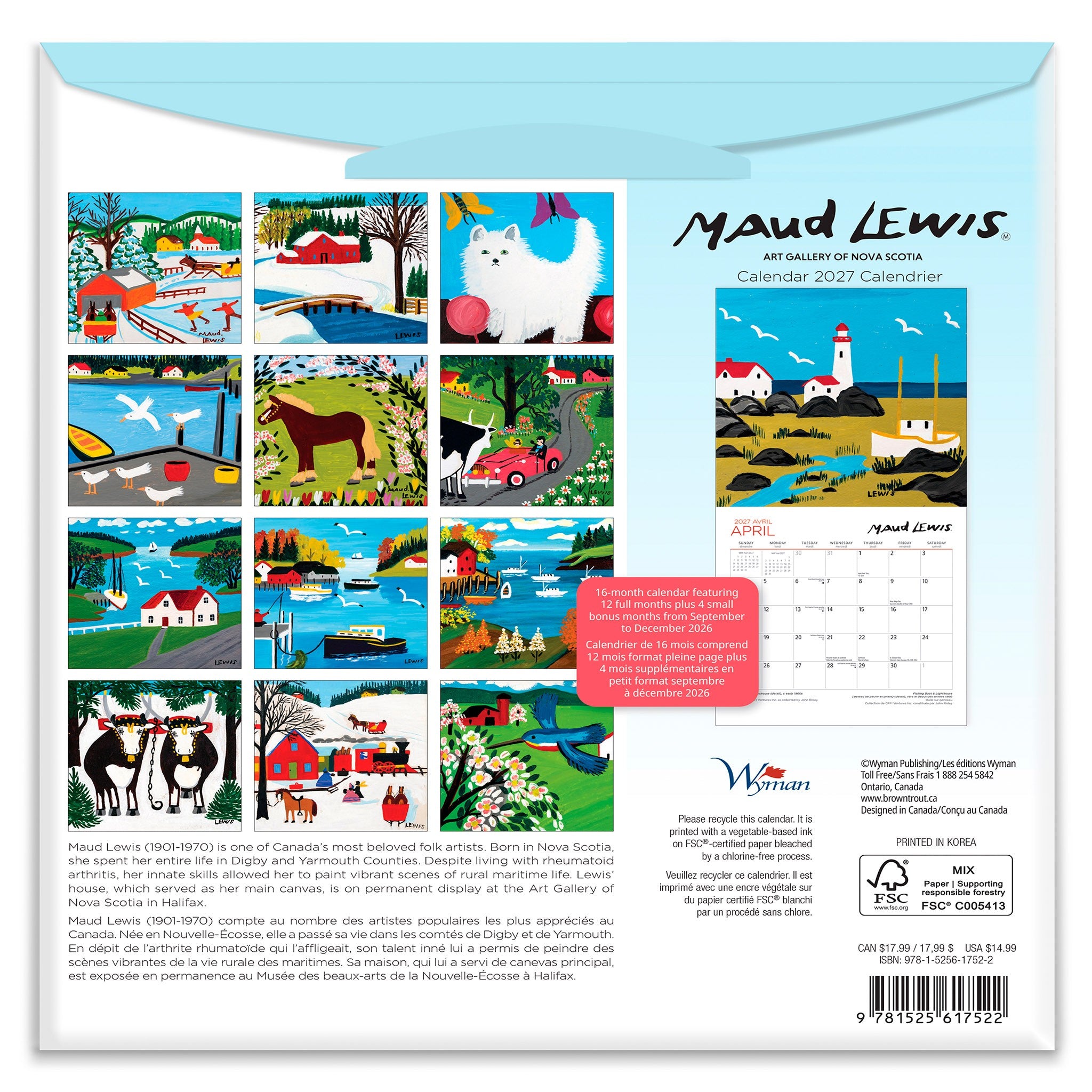 Maud Lewis 2027 Medium Mini Calendar