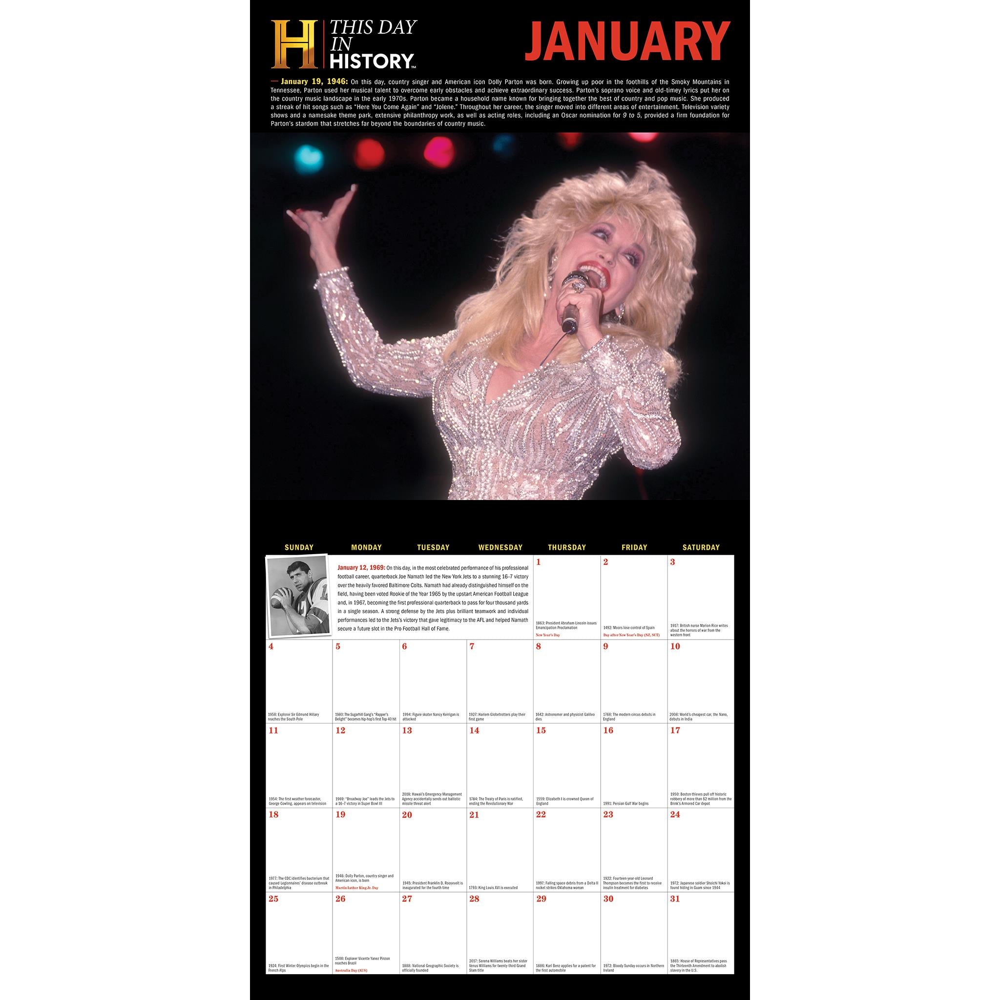 Calendrier mural 2026 de History Channel : Ce jour-là dans l'histoire