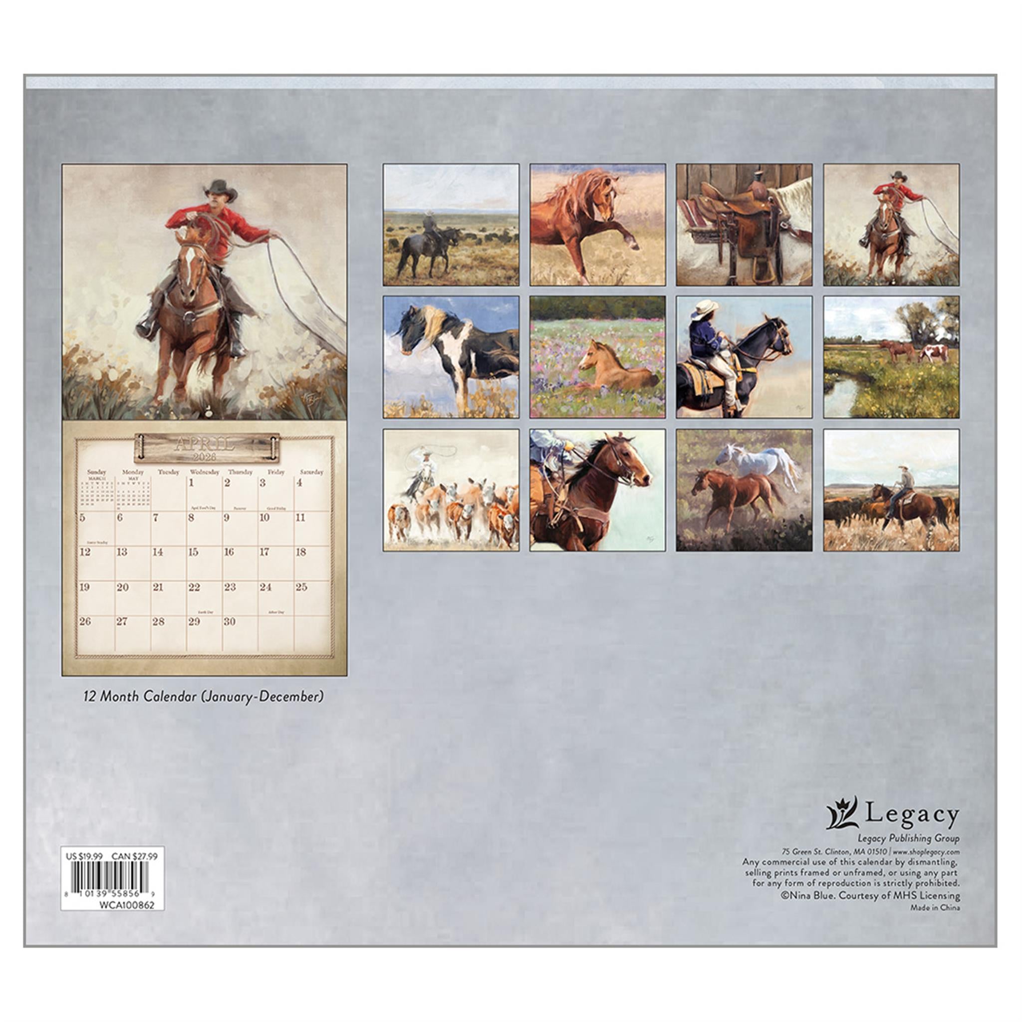 Calendrier mural de luxe Home On The Range 2026